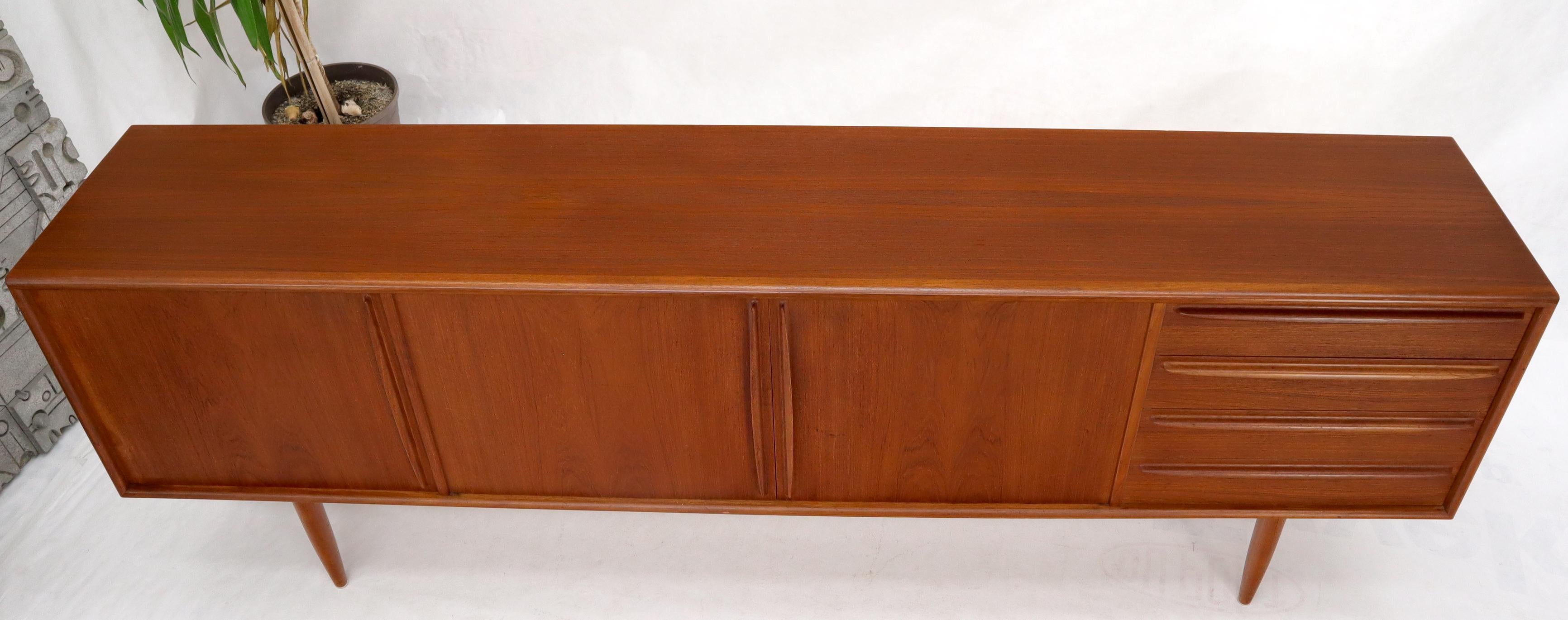 Danish Teak Mid-Century Modern Extra Long 4 Sections Credenza 5