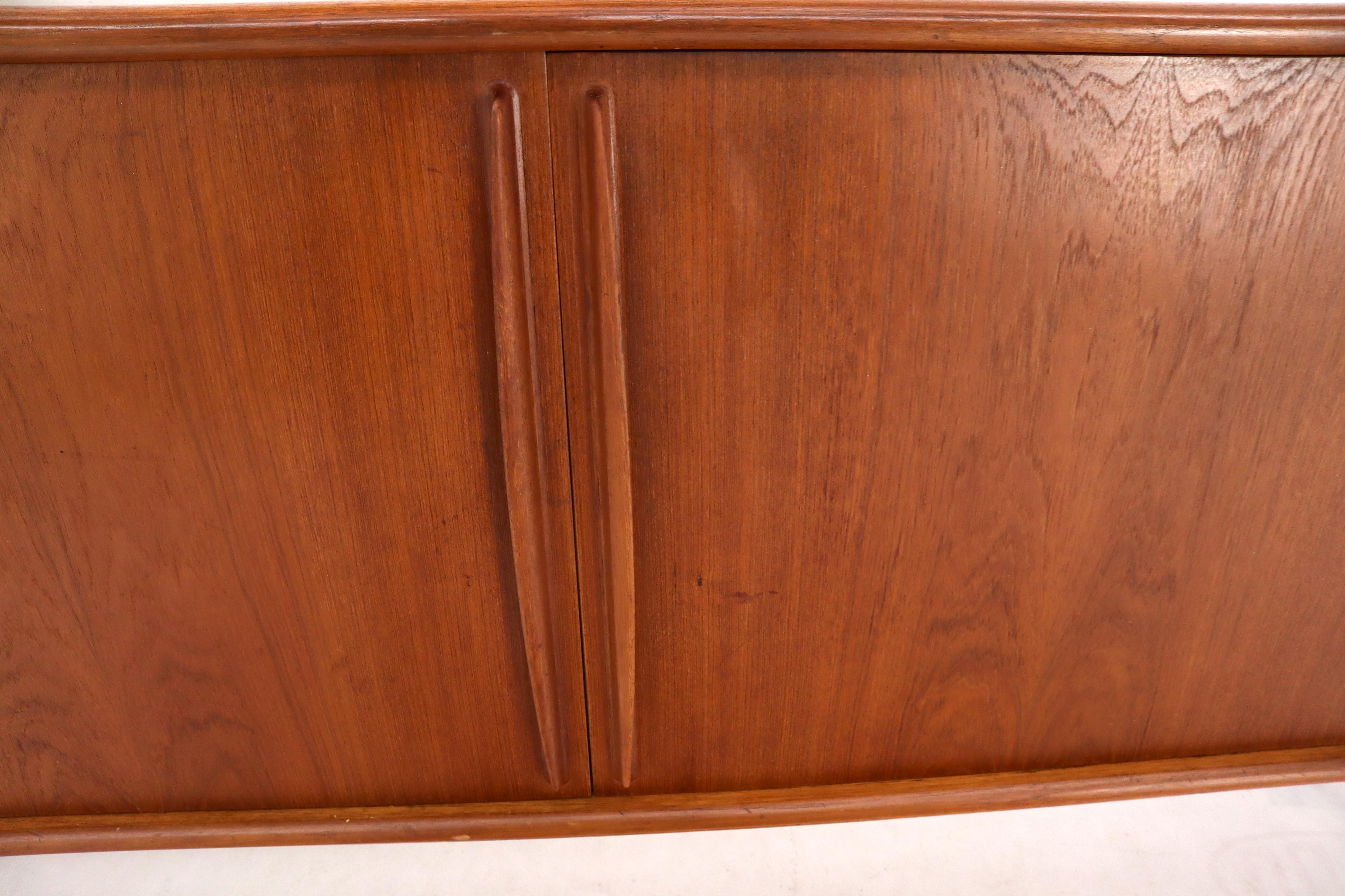 Danish Teak Mid-Century Modern Extra Long 4 Sections Credenza 6
