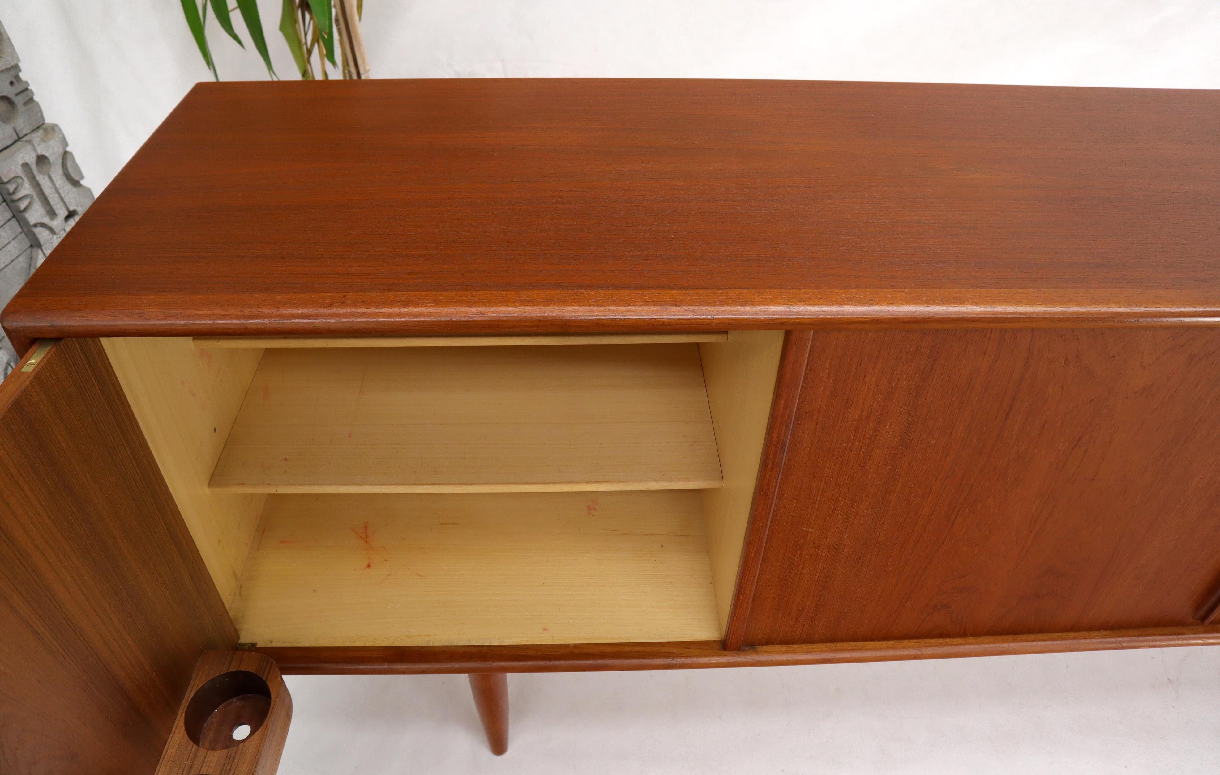 Danish Teak Mid-Century Modern Extra Long 4 Sections Credenza 8