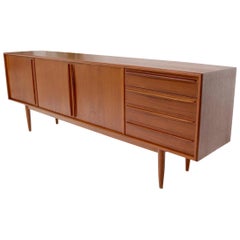 Danish Teak Mid-Century Modern Extra Long 4 Sections Credenza