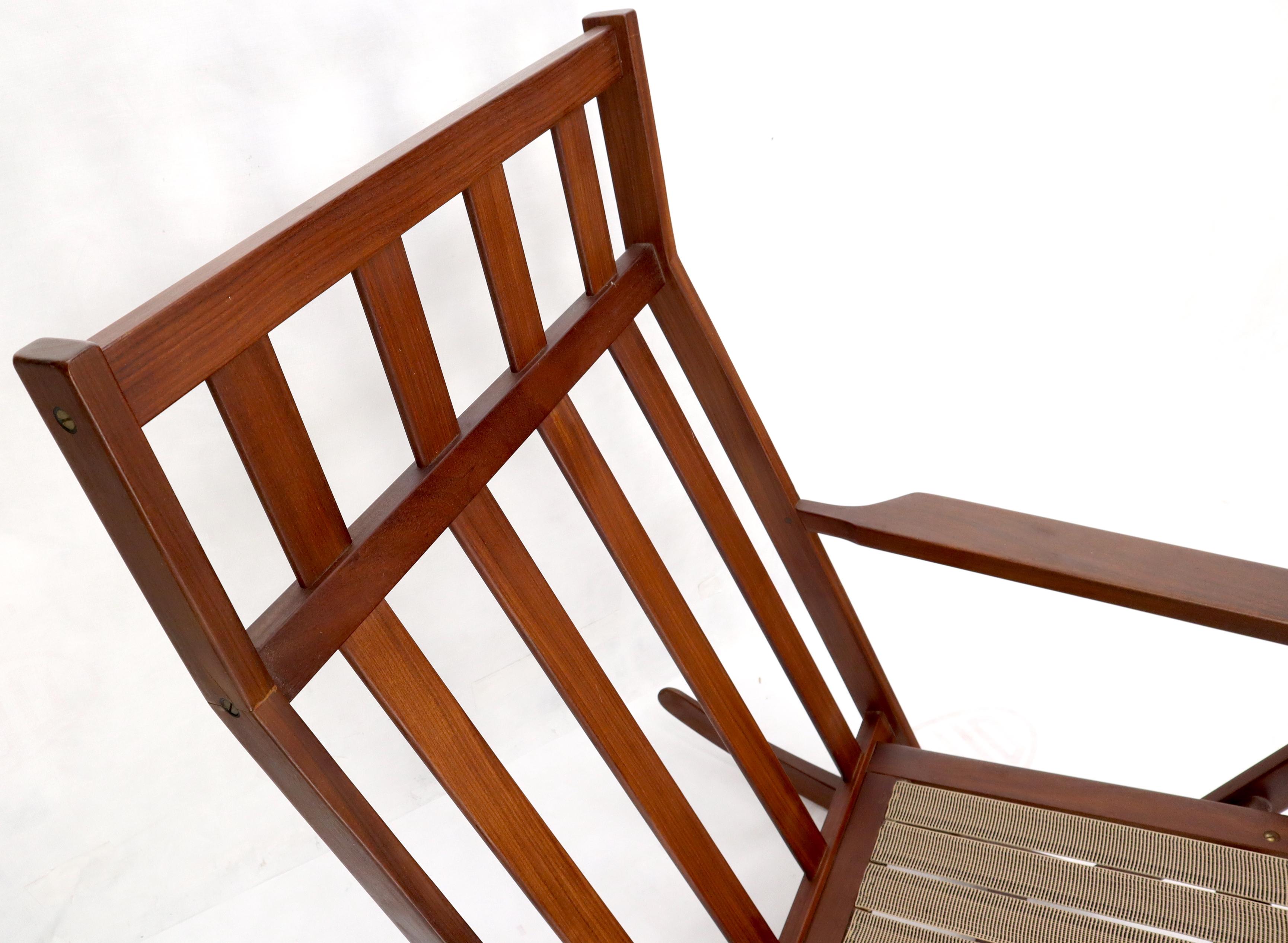 Danish Teak Mid-Century Modern Lounge Rocking Chair with Ottoman 7