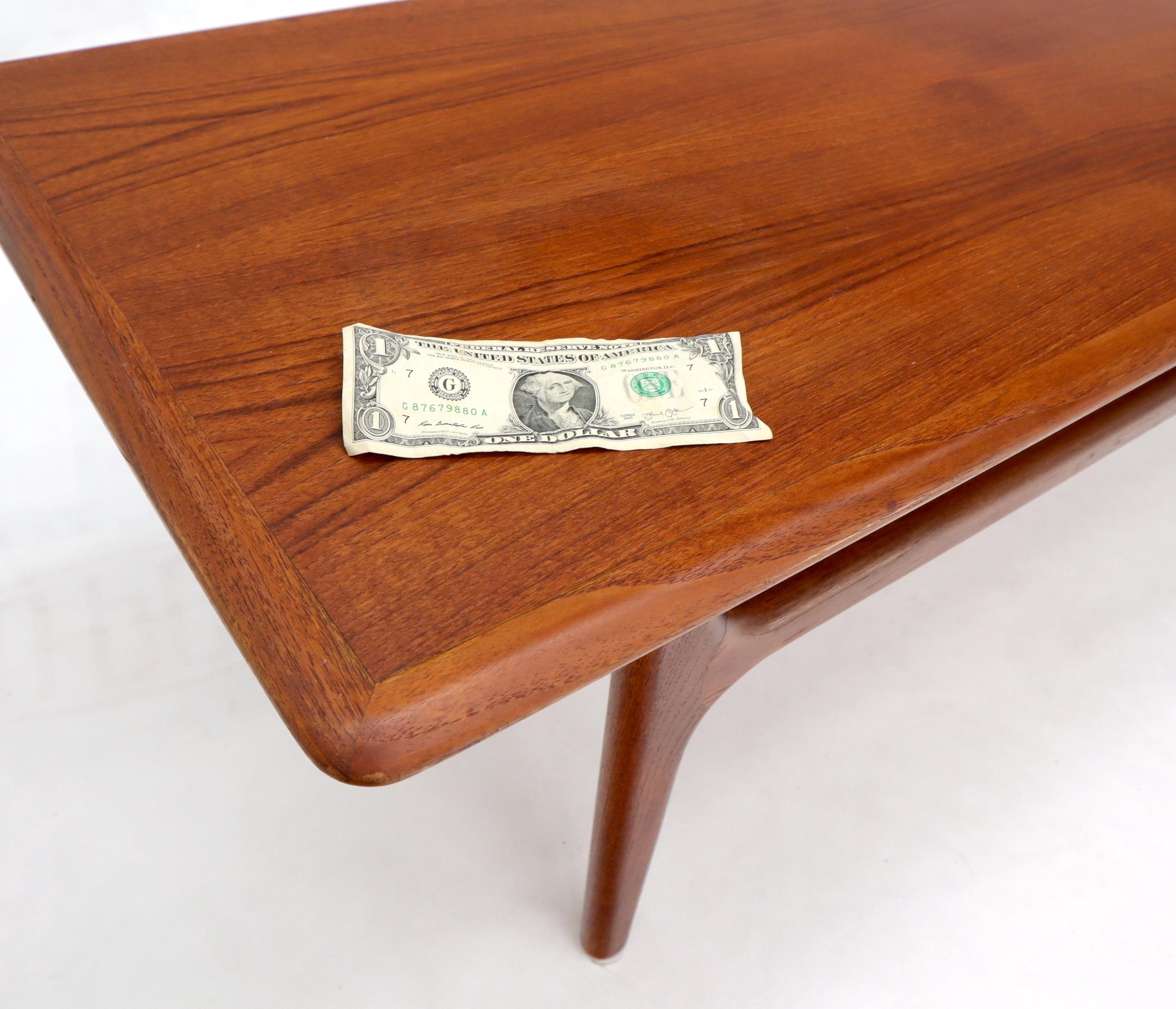 Danish Teak Mid-Century Modern Rectangular Coffee Table with Cane Shelf For Sale 4