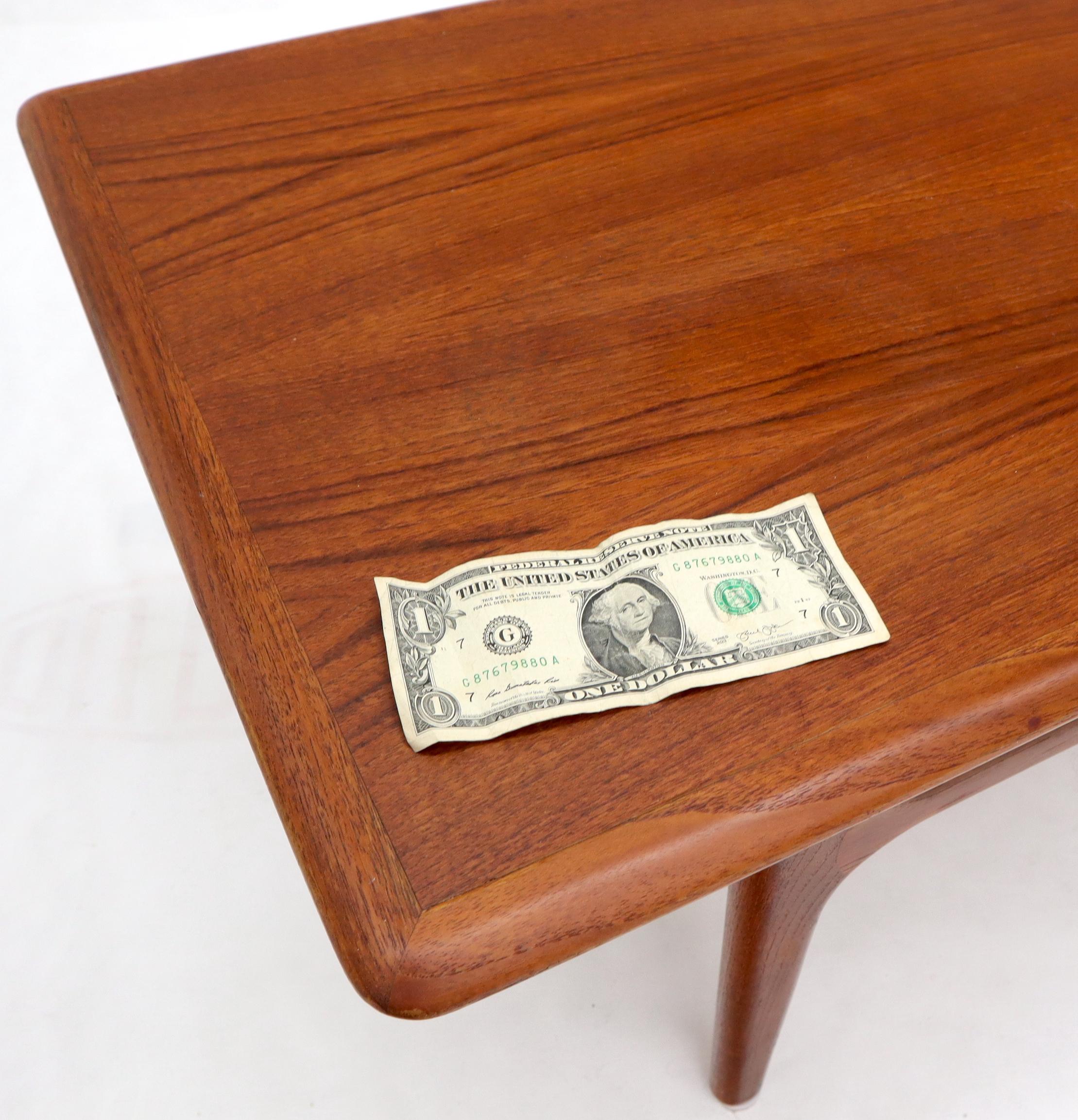 Danish Teak Mid-Century Modern Rectangular Coffee Table with Cane Shelf In Good Condition For Sale In Rockaway, NJ