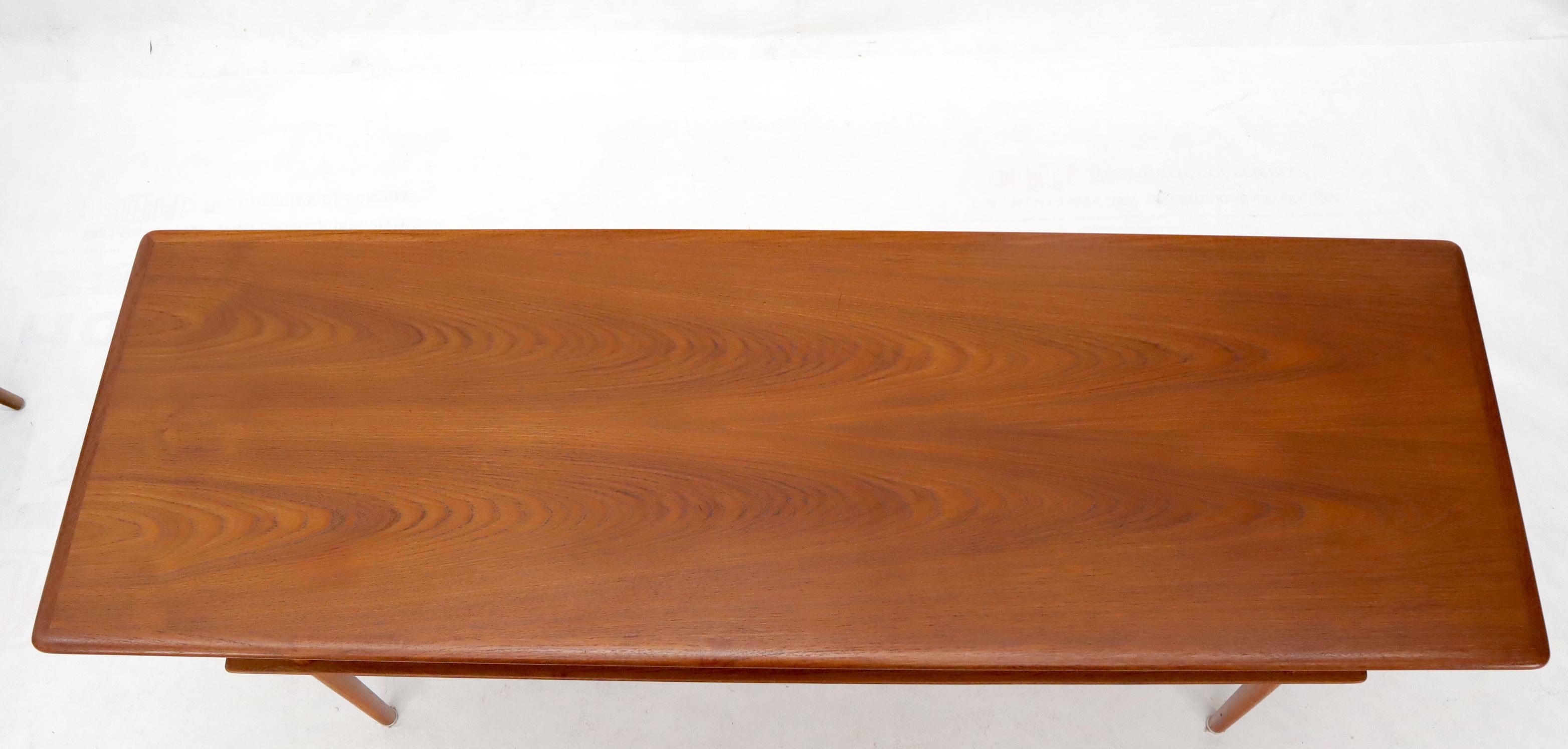 Danish Teak Mid-Century Modern Rectangular One Shelf Coffee Table For Sale 3