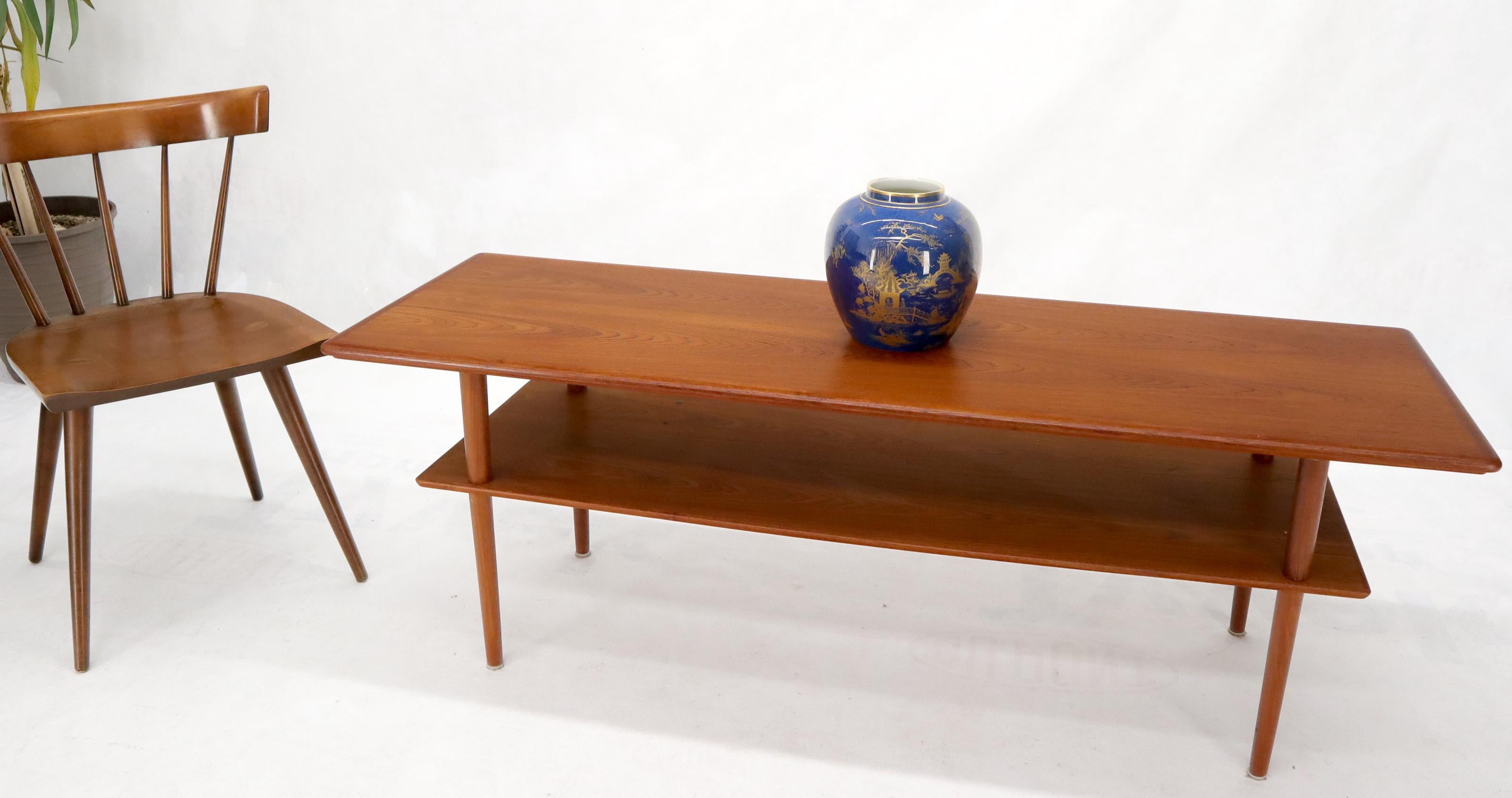 Mid-Century Modern teak one shelf coffee table. Made in Denmark.