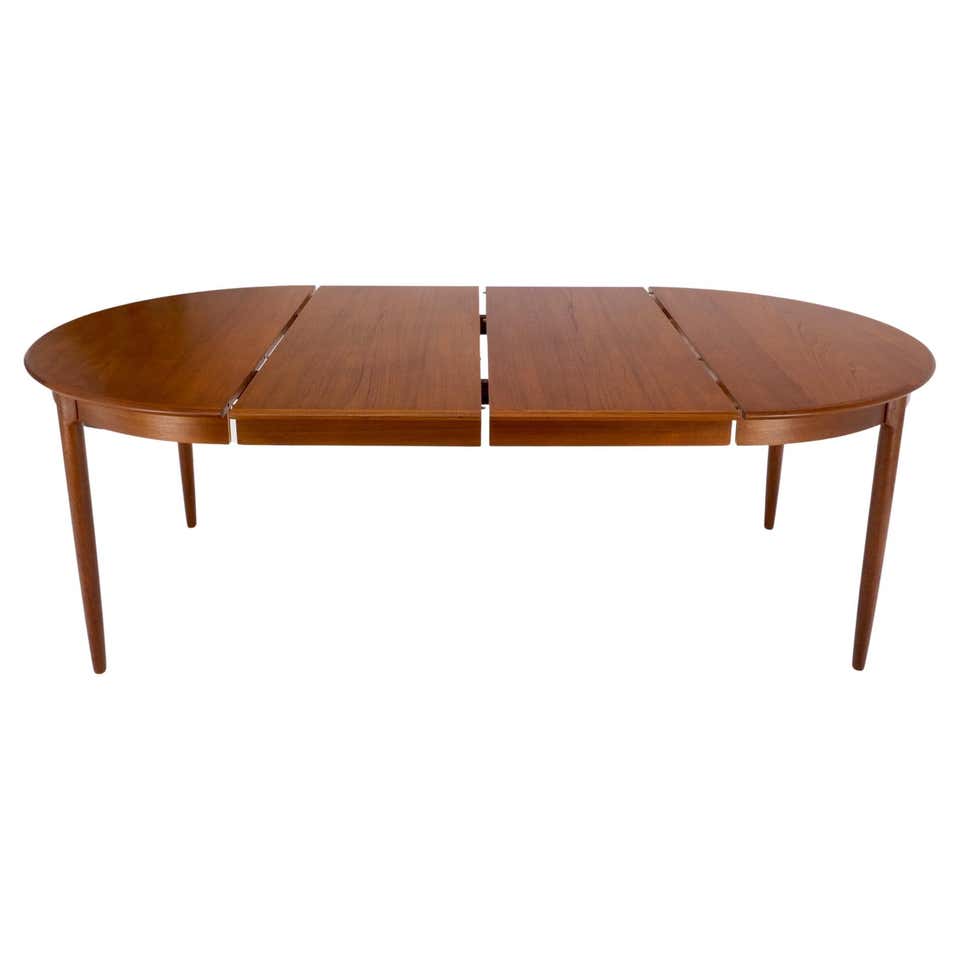 Rectangle Round Corners Teak Midcentury Danish Modern Dining Table Pop ...