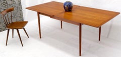 Danish Teak Mid Century Modern Square Flip Top Dining Table Double Size
