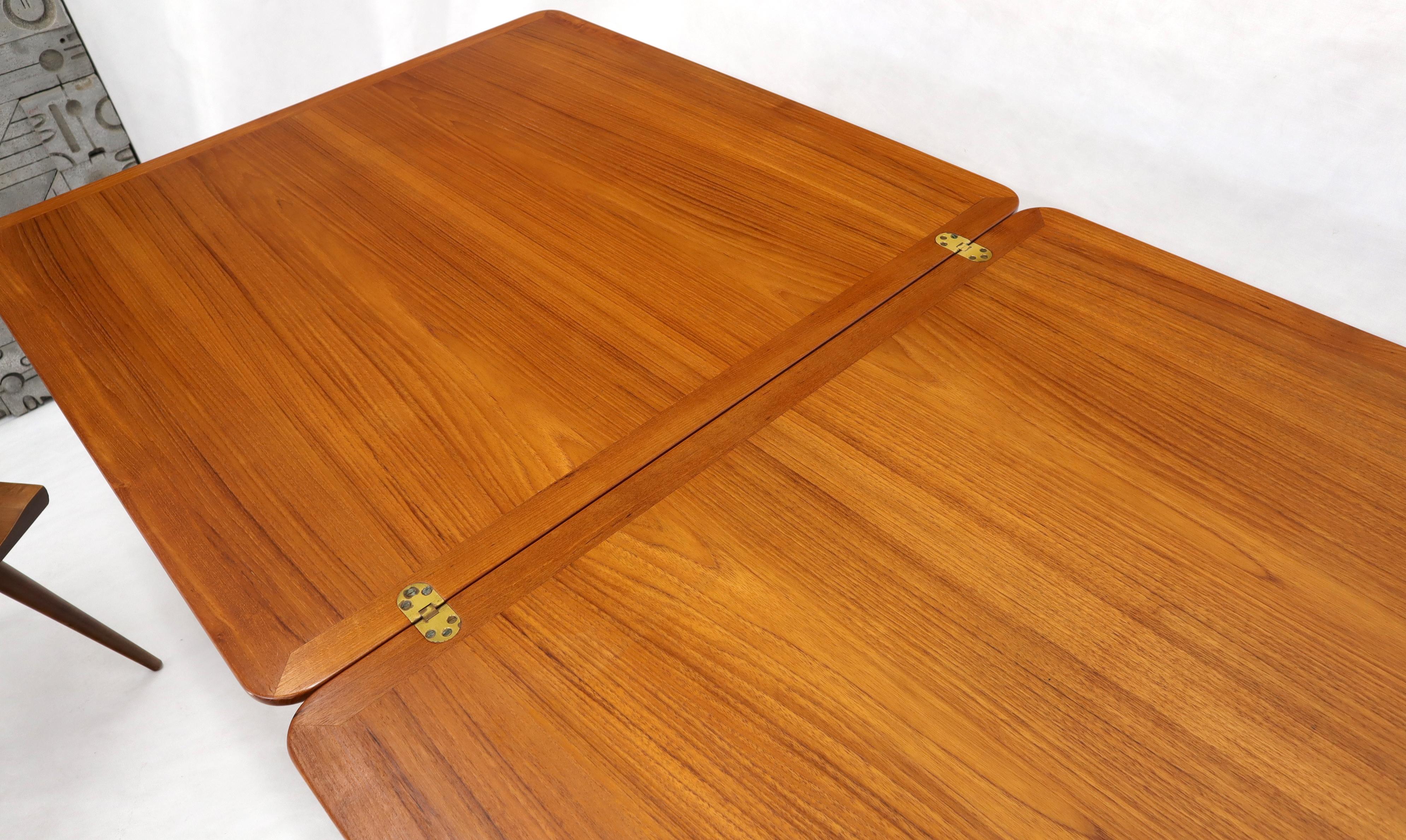 Danish Teak Mid Century Modern Square Flip Top Dining Table Double Size