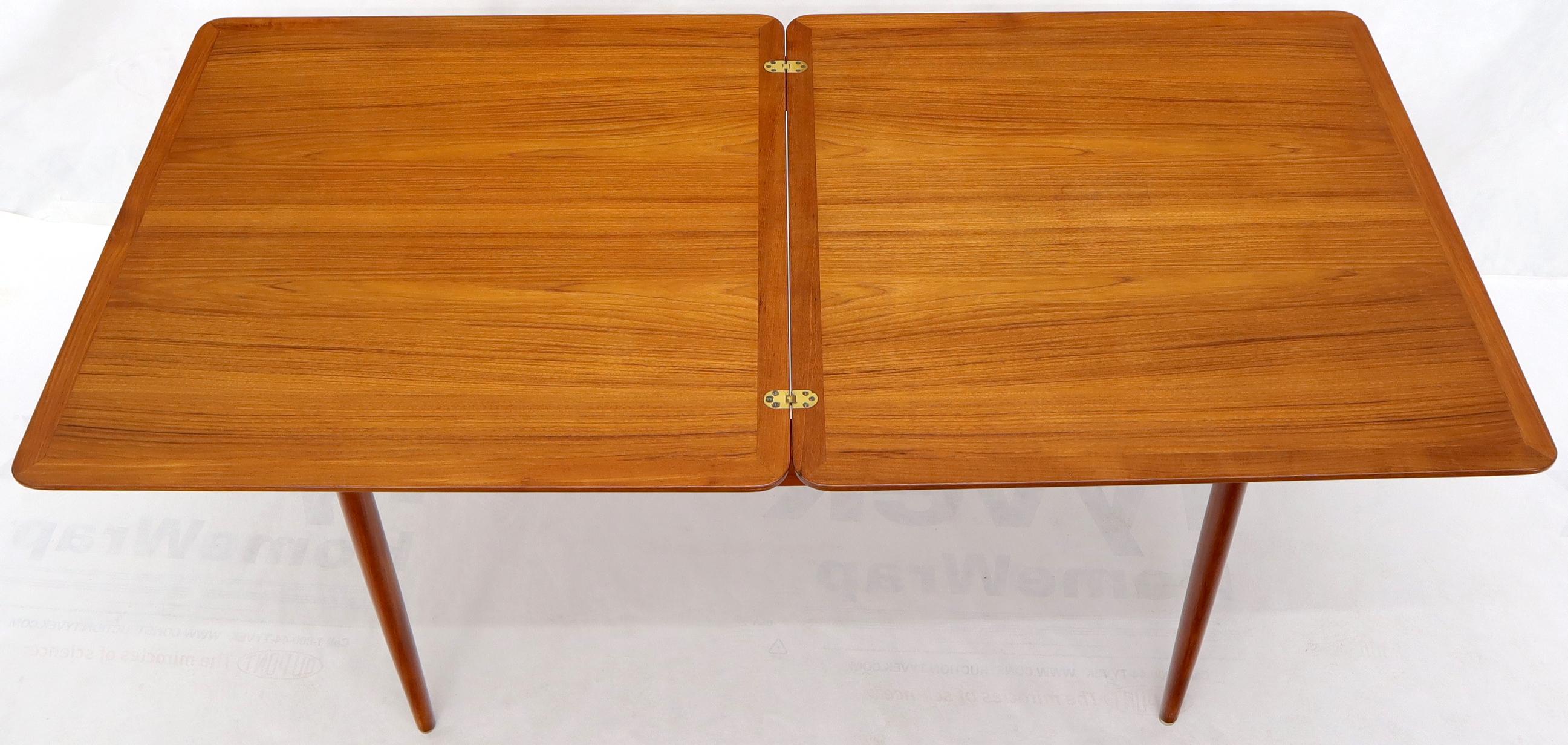 Danish Teak Mid Century Modern Square Flip Top Dining Table Double Size
