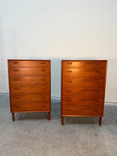Danish Teak Mid Century Tallboy Dresser, 1960's
