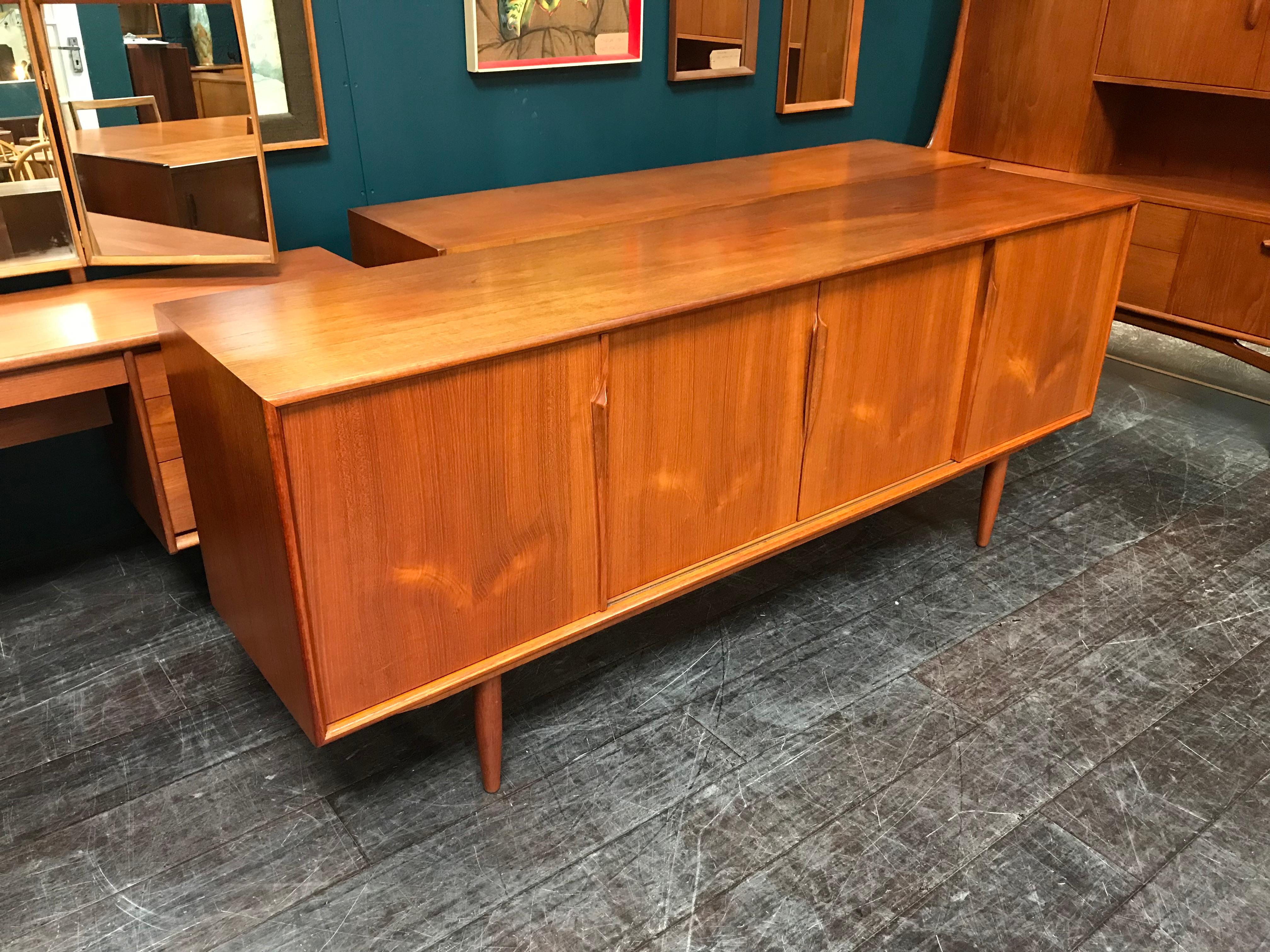 Danish Teak Midcentury Sideboard by Gunni Omann for Omann Jun In Good Condition For Sale In Glasgow, GB