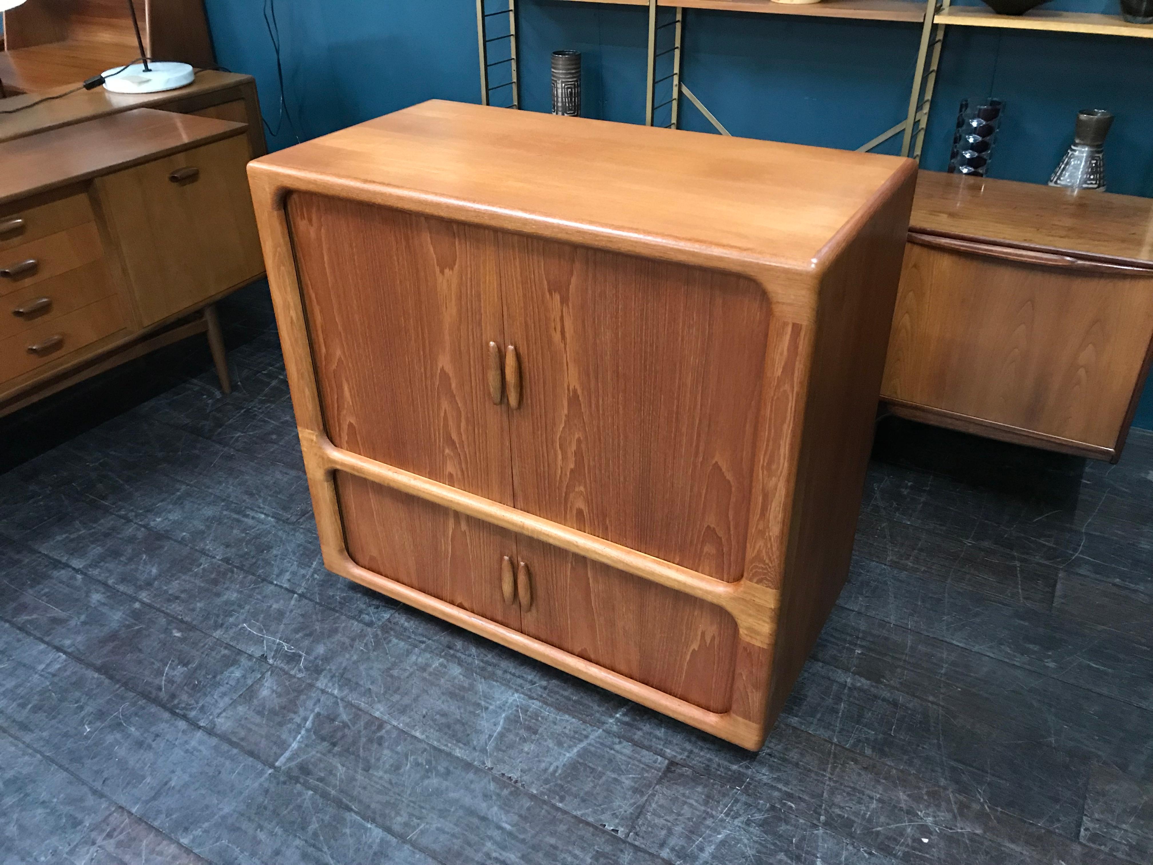 Danish Teak Midcentury Sideboard or Media Unit with Tambour Doors by Dyrlund For Sale 1