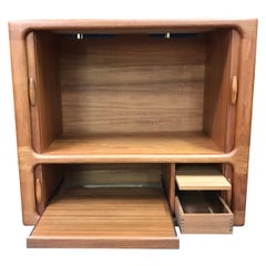 Danish Teak Midcentury Sideboard or Media Unit with Tambour Doors by Dyrlund