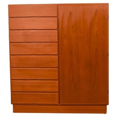 Danish Teak MidCentury Tall Dresser Armoire Dresser Wardrobe for Uldum Møbelfabr