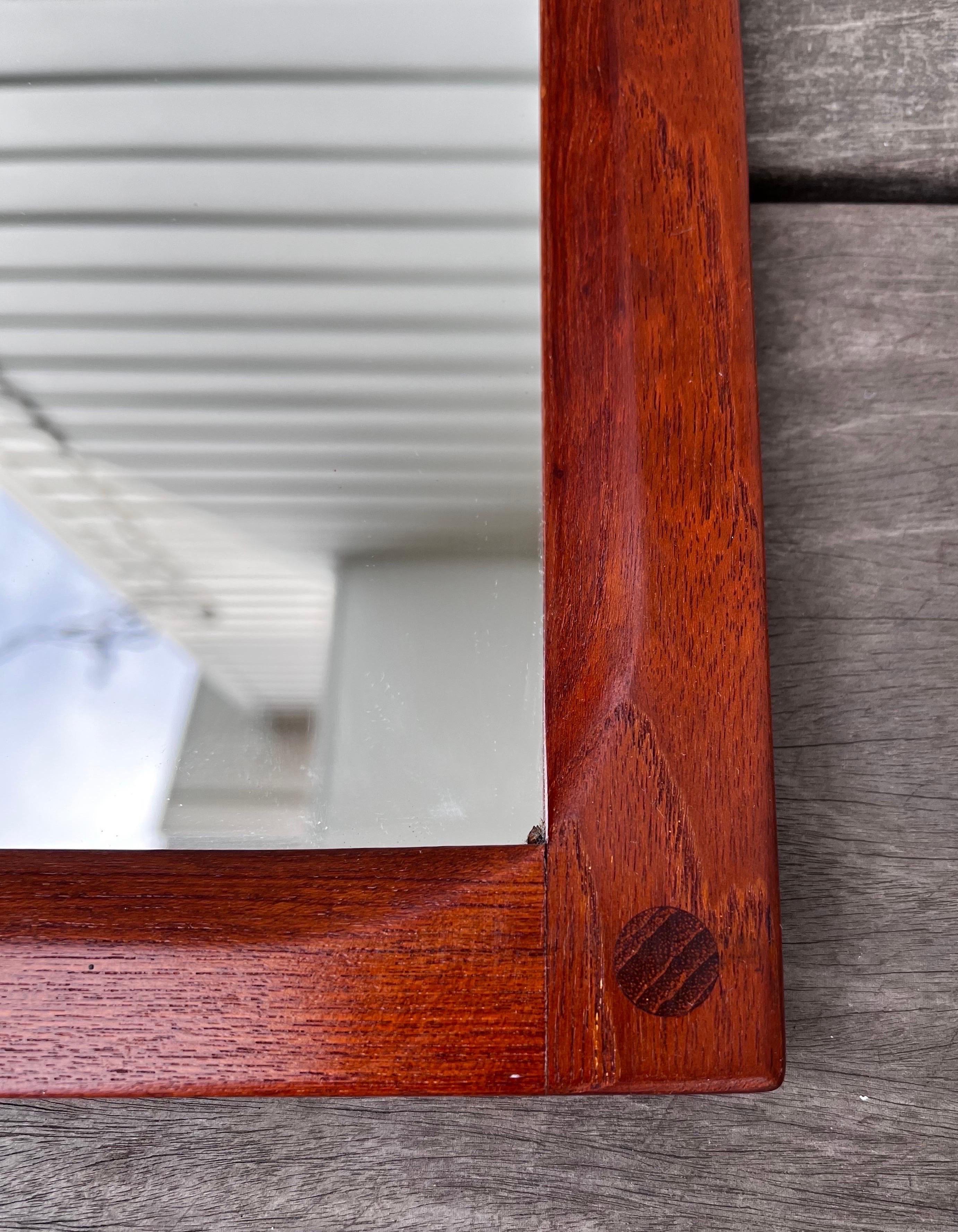 Danish Teak Wall Mirror by Aksel Kjersgaard for Odder, circa 1955 In Good Condition For Sale In Philadelphia, PA