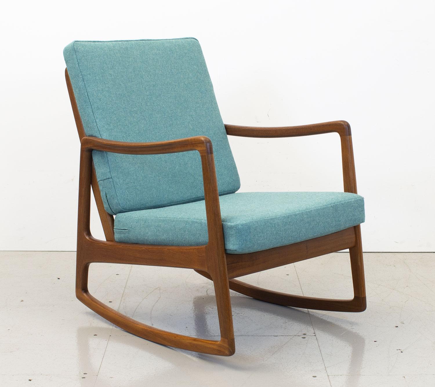 Oiled Danish Teak Model FD120 Rocking Chair by Ole Wanscher for France & Son, 1950s