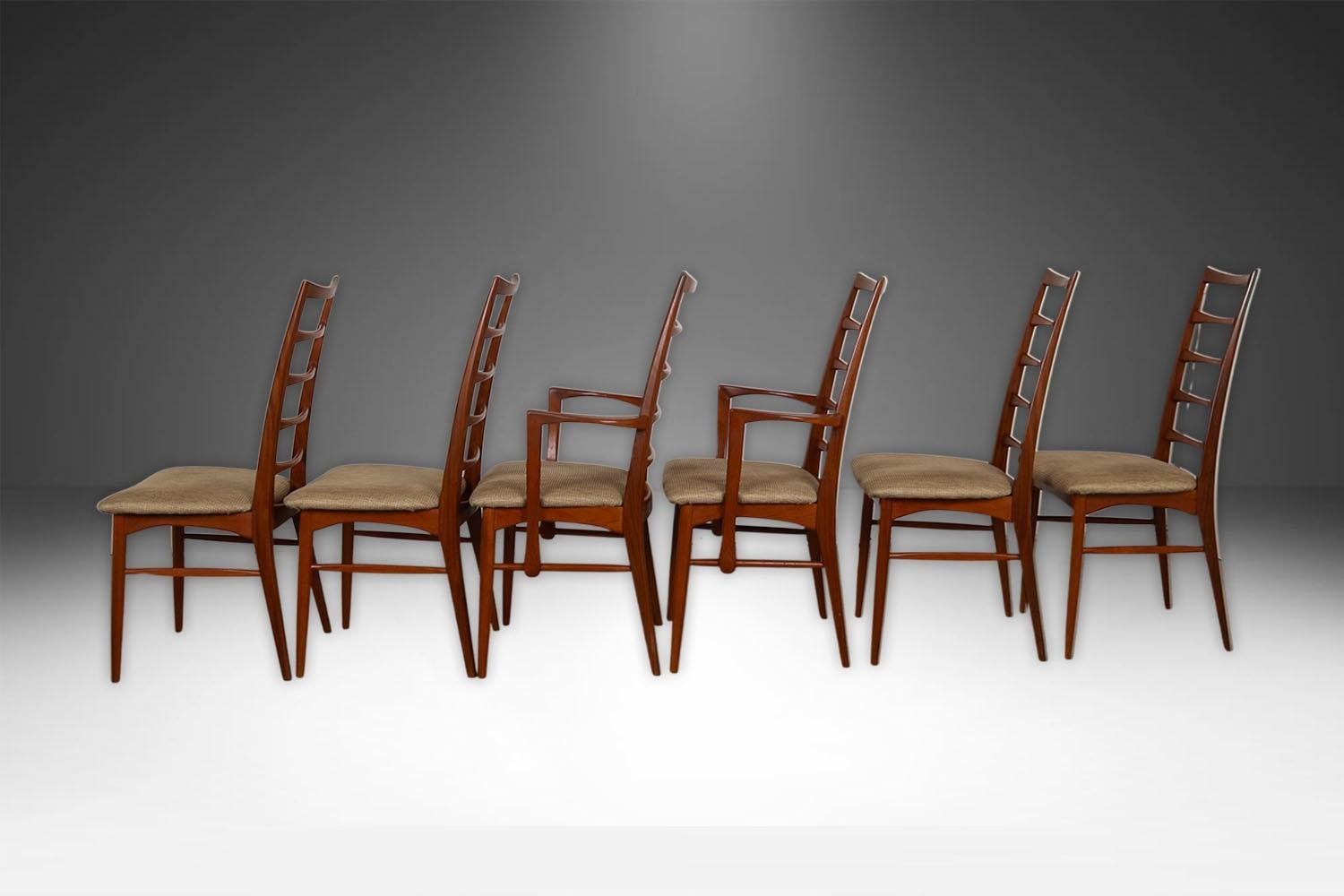 Mid-Century moderno Sedie da pranzo moderne in teak danese Koefoeds Hornslet Lis in vendita