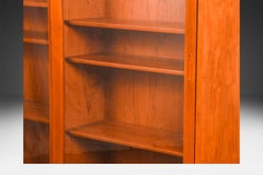 Danish Teak Modern Sliding Glass Door Double Bookcase