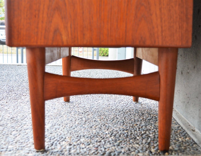 Danish Teak Narrow Highboy Dresser / Chest of Drawers by Arne Hovmand