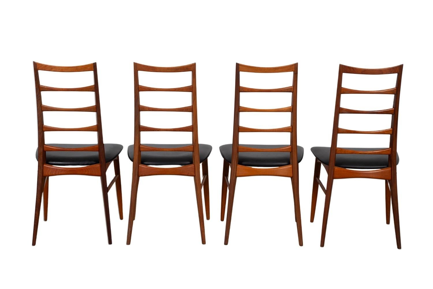 Danish teak Niels Koefoed for Koefoeds Hornslet Lis Chairs set of 6 In Fair Condition In Baltimore, MD
