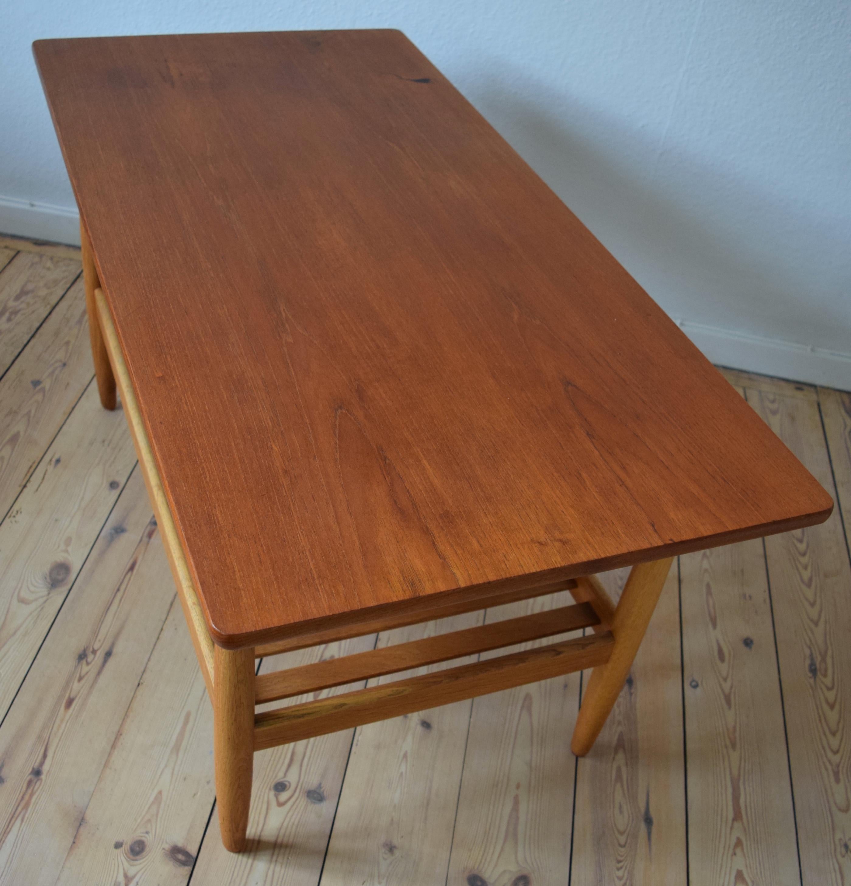 Danish Teak & Oak Coffee Table by Ejvind A. Johannsen for FDB, Denmark, 1955 4