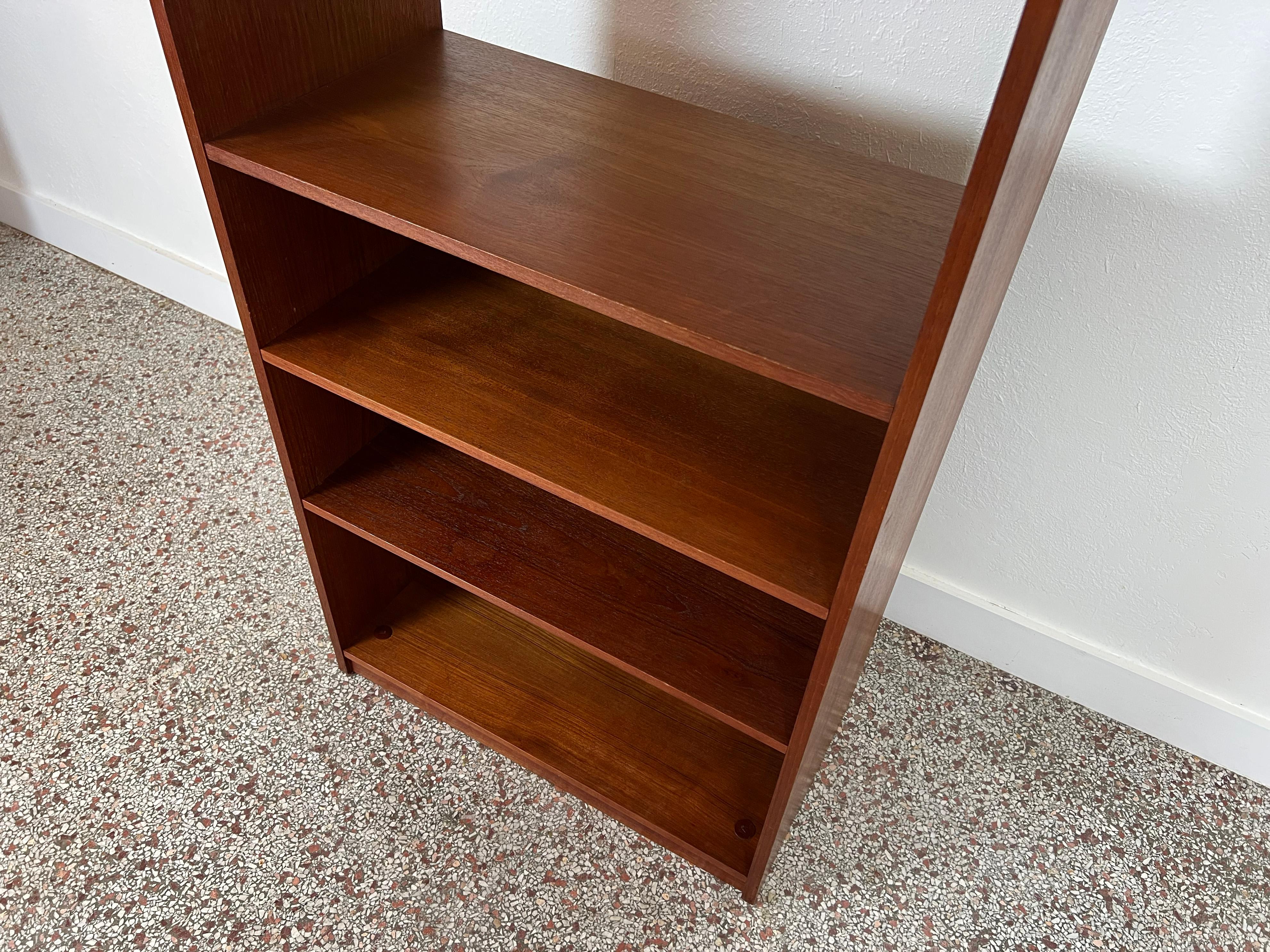 Scandinavian Modern Danish Teak Open Shelf Bookcase