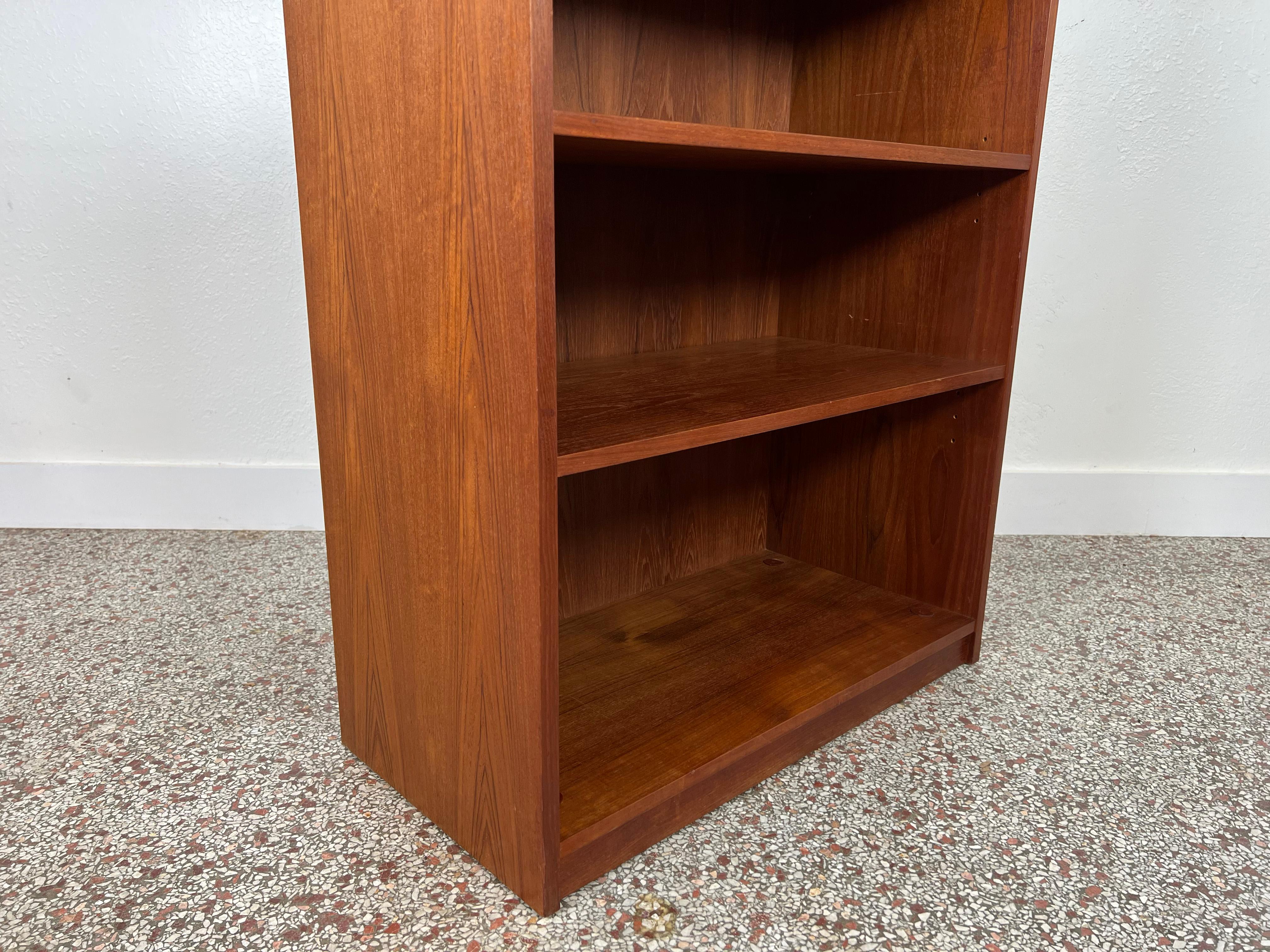 Danish Teak Open Shelf Bookcase For Sale at 1stDibs