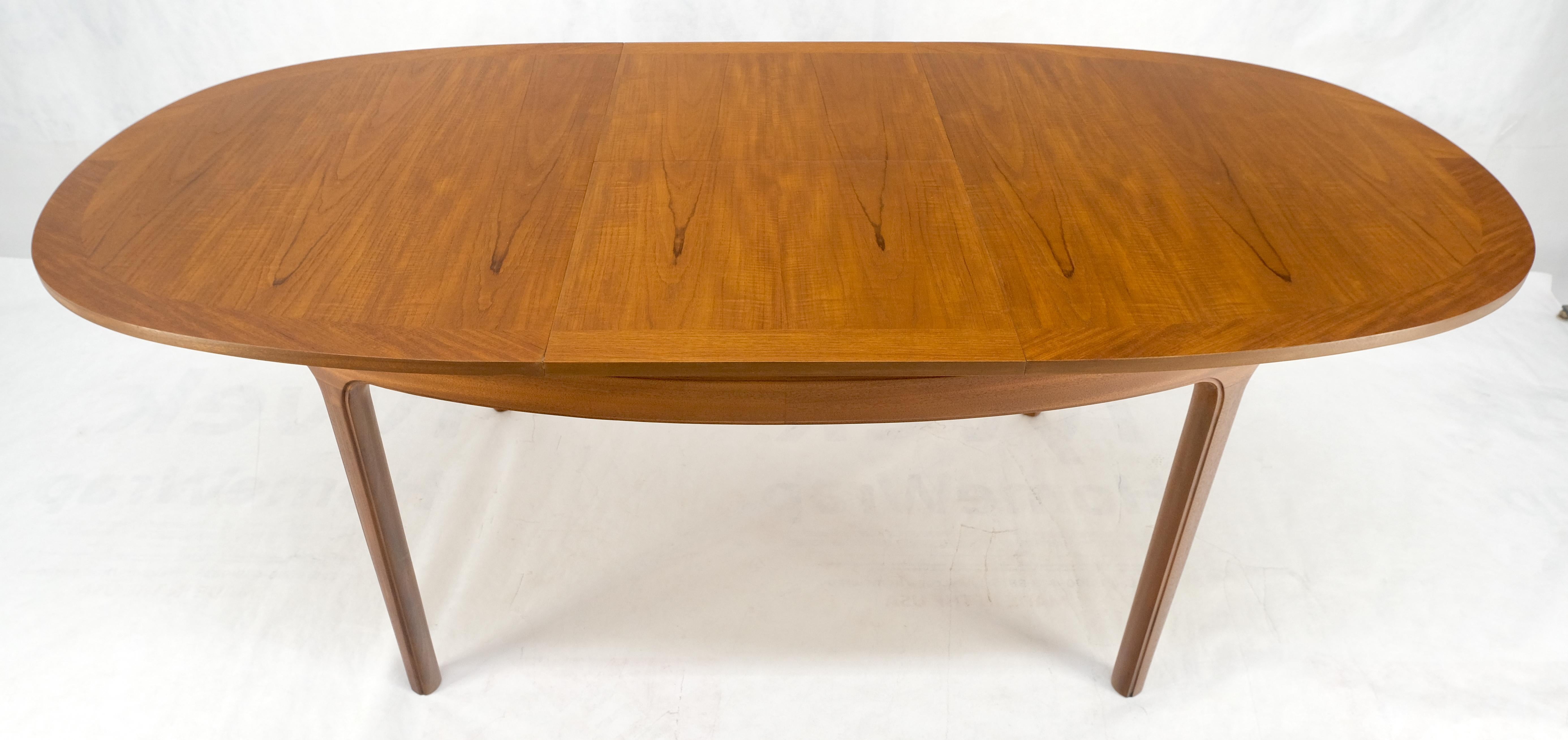 Danish Teak Oval Boat Shape Dining Table w/ 21
