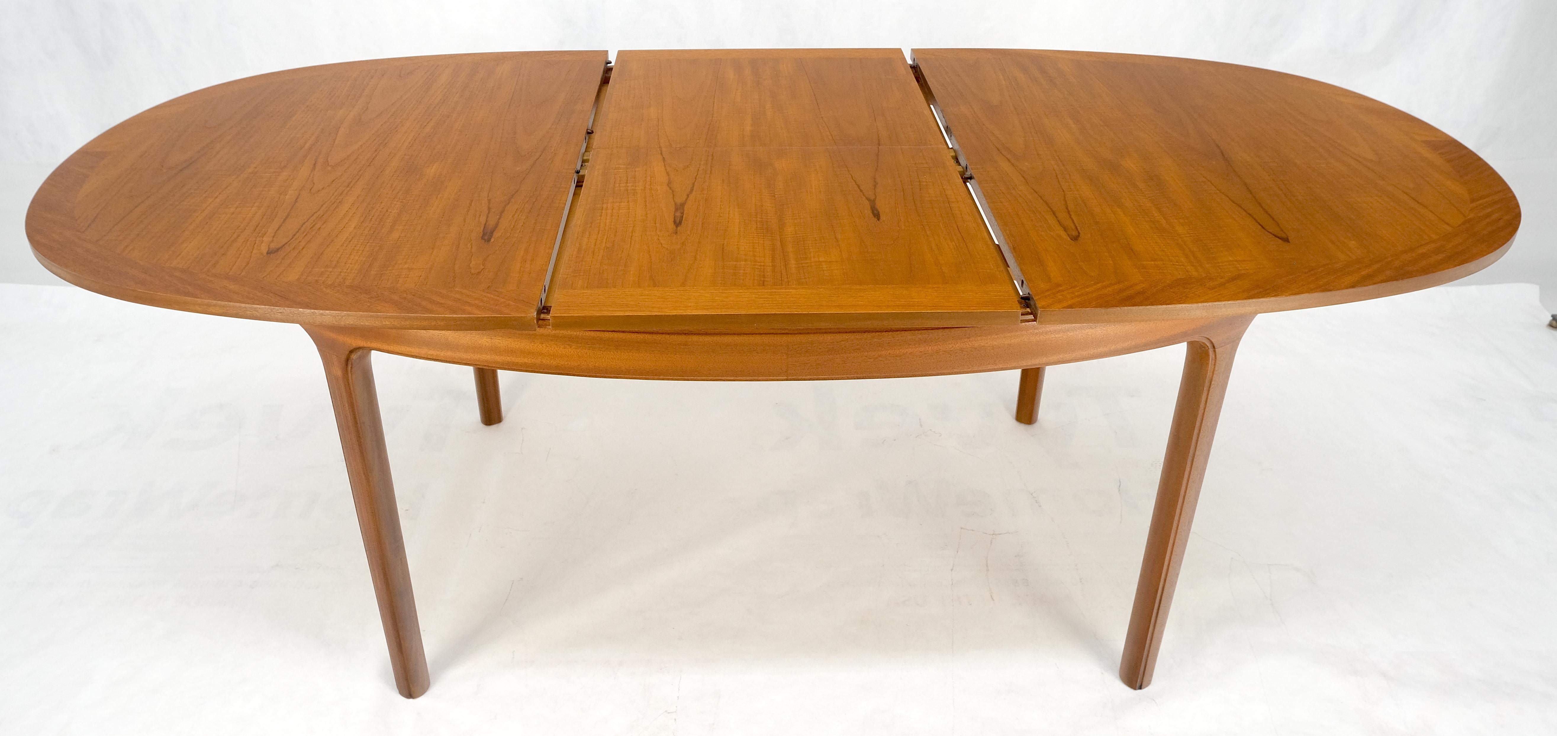 Danish Teak Oval Boat Shape Dining Table w/ 21