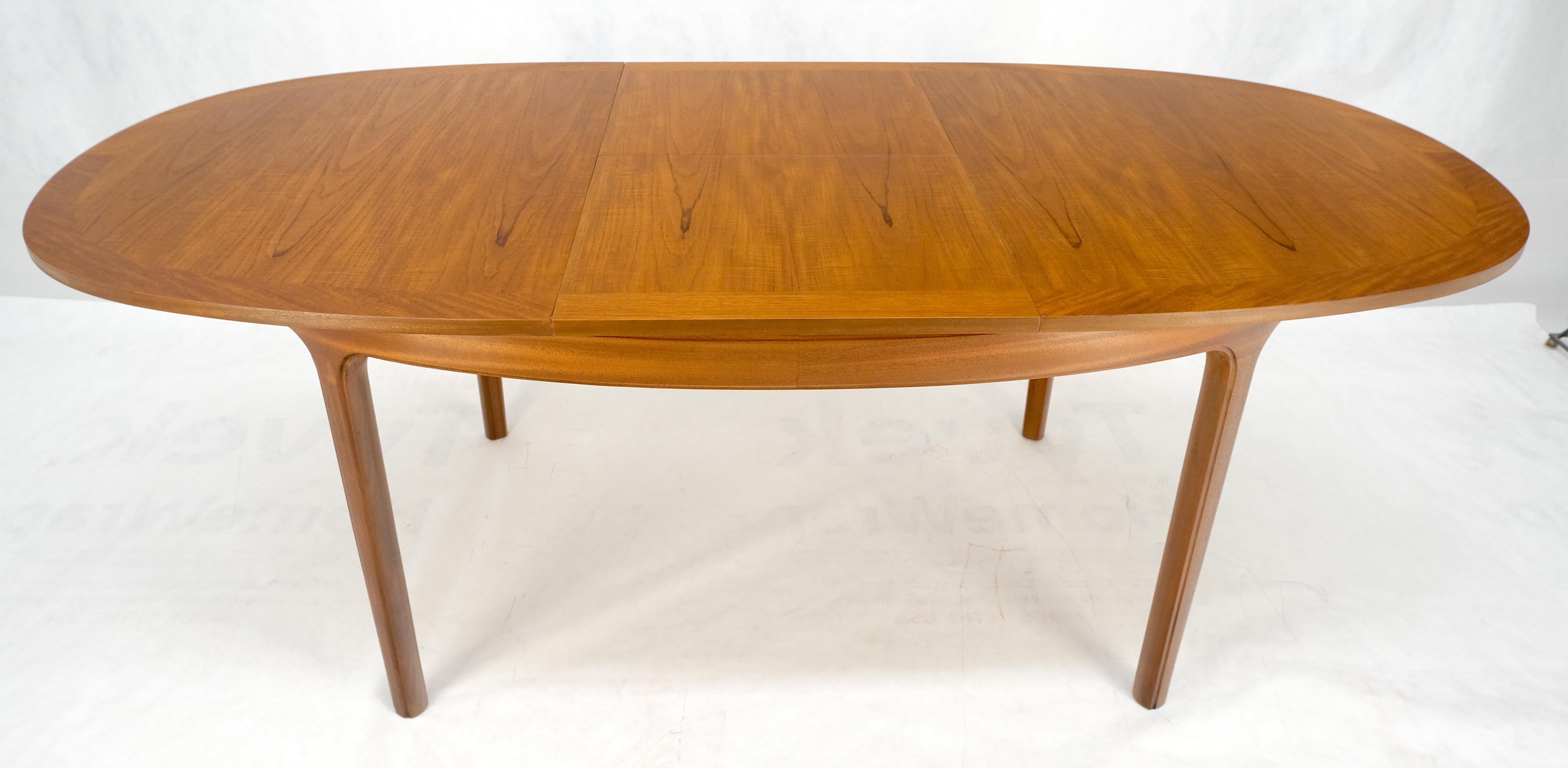Danish Teak Oval Boat Shape Dining Table w/ 21