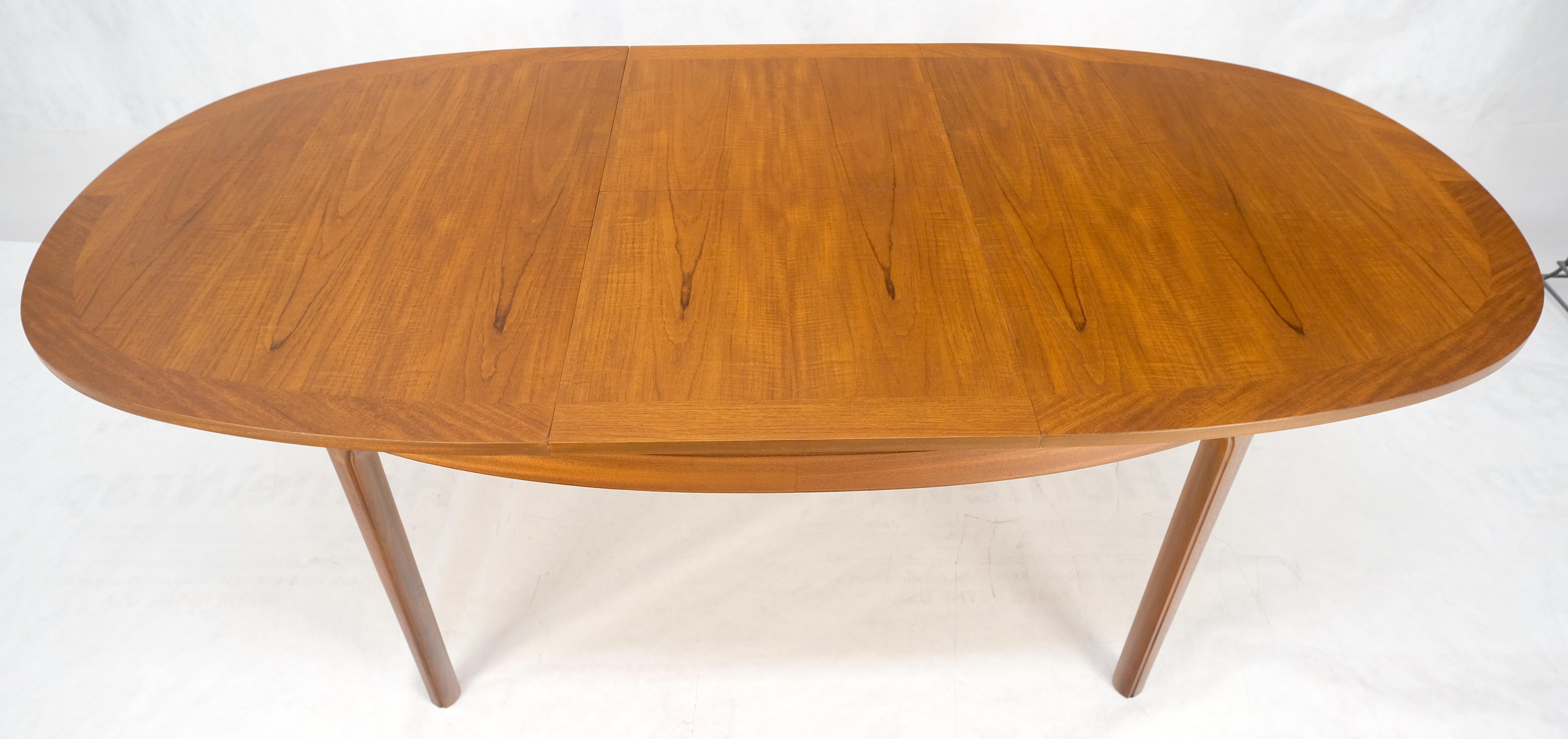 Danish Teak Oval Boat Shape Dining Table w/ 21