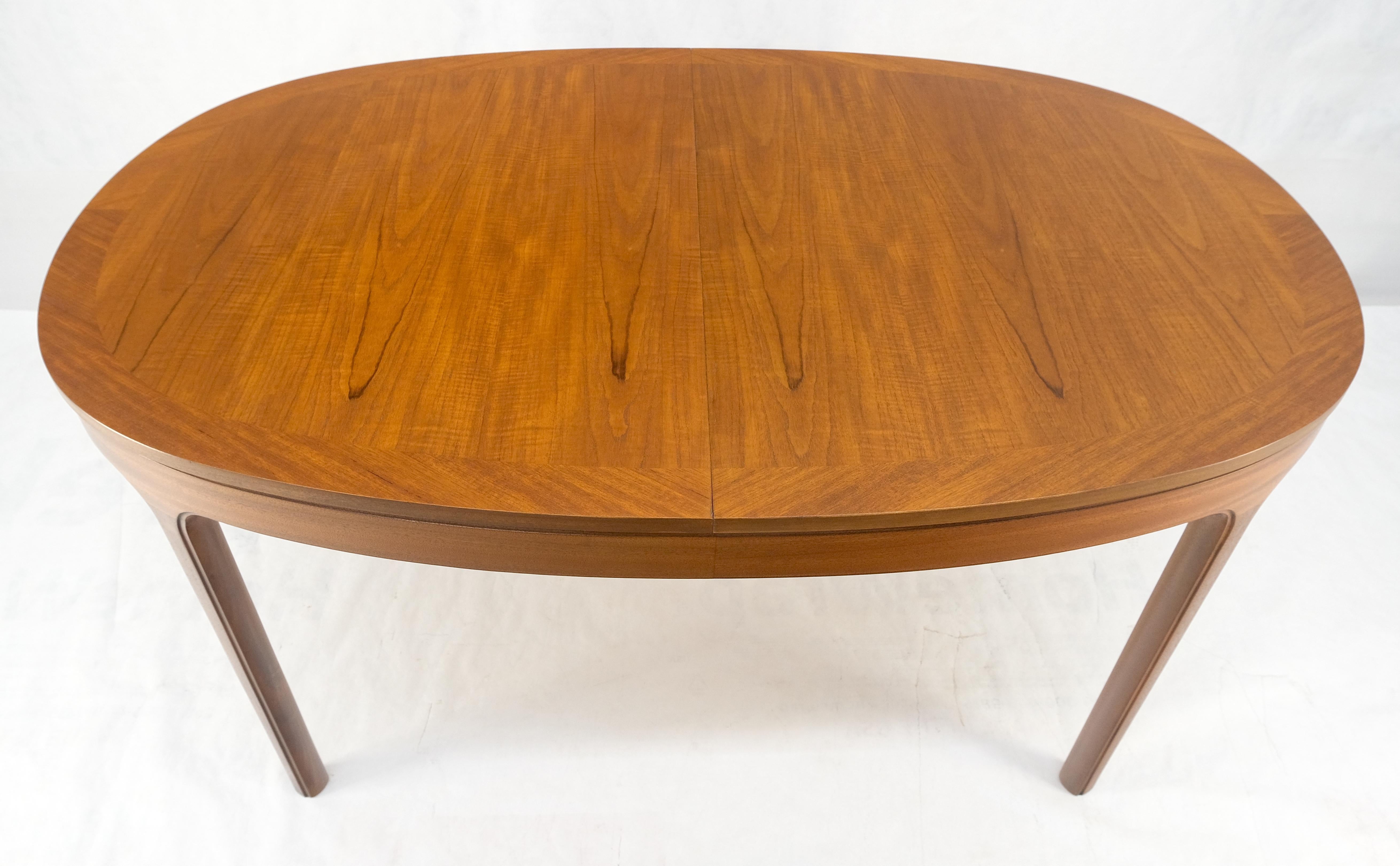 Danish Teak Oval Boat Shape Dining Table w/ 21