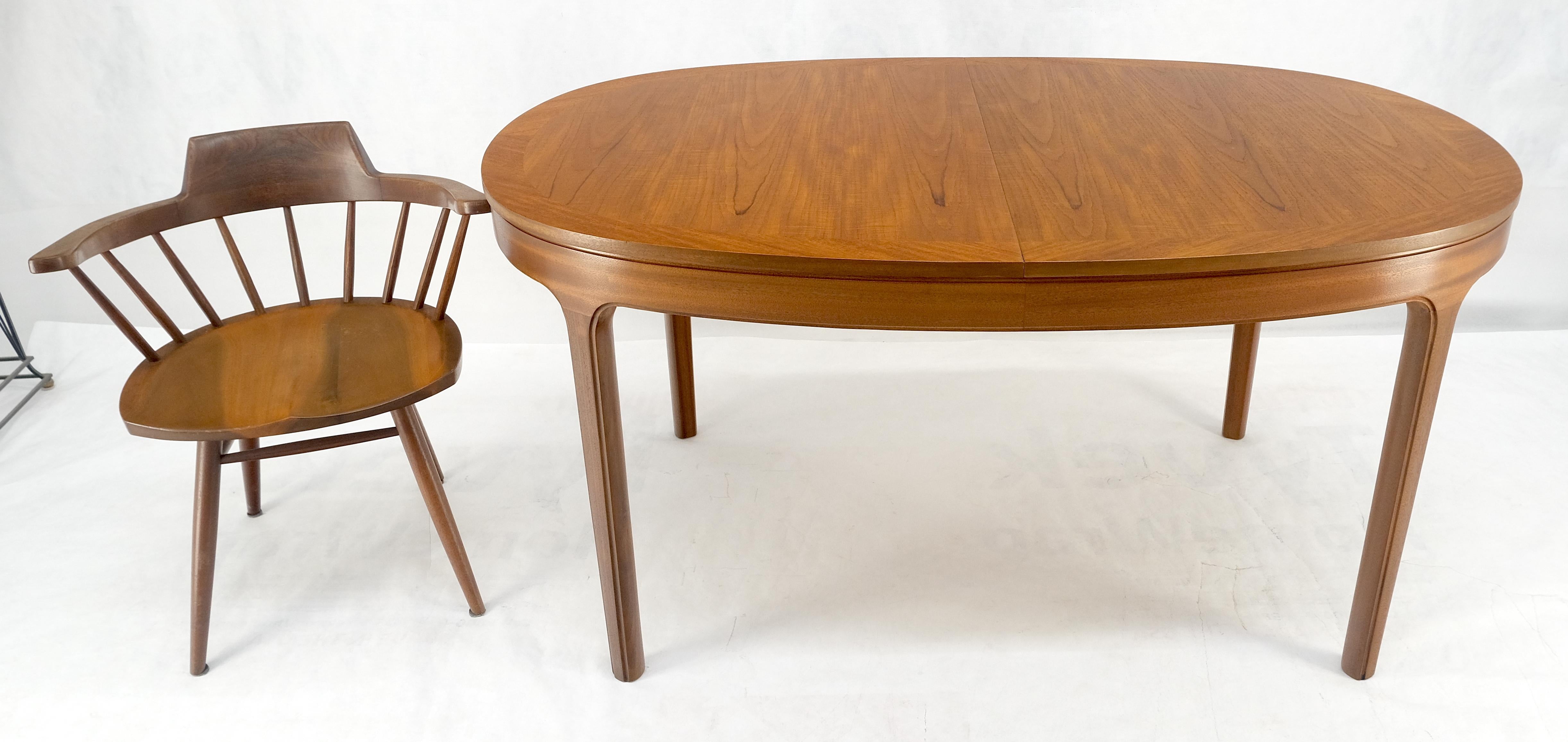 Danish Teak Oval Boat Shape Dining Table w/ 21