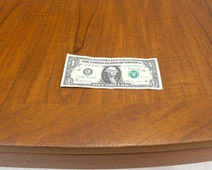 Danish Teak Oval Boat Shape Dining Table w/ 21" Hide Away Pop Up Leaf MINT!