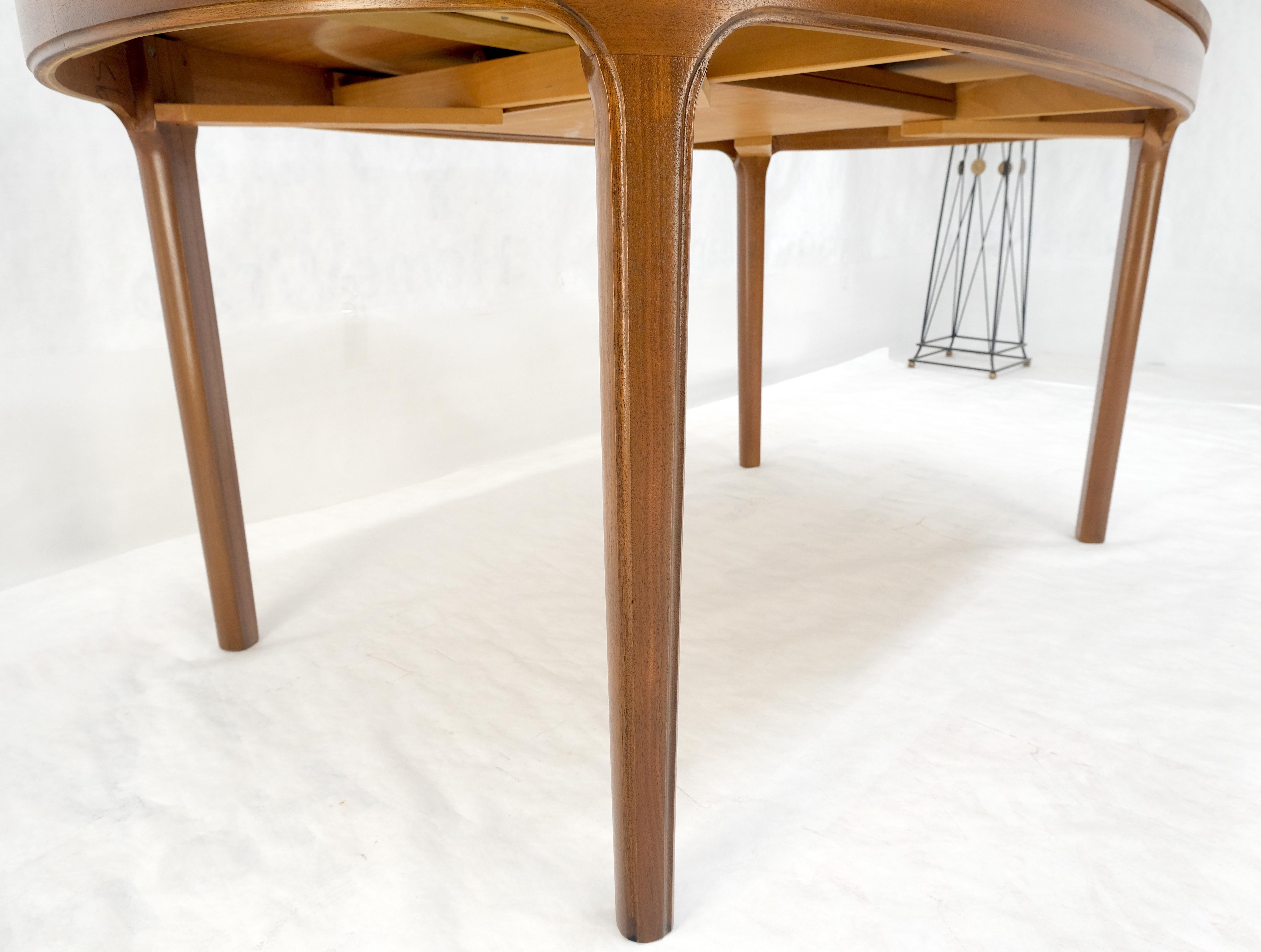 20th Century Danish Teak Oval Boat Shape Dining Table w/ 21
