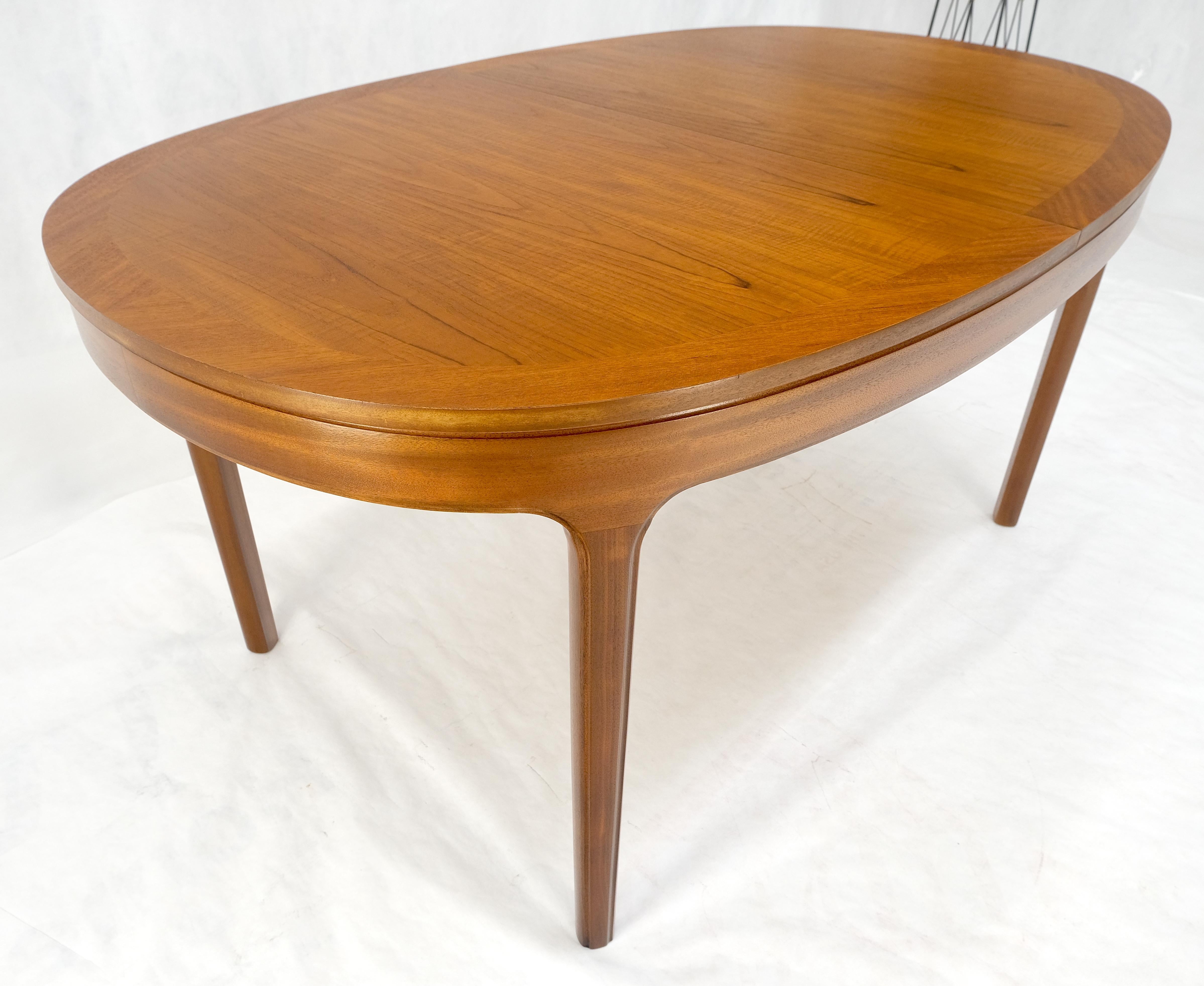 Danish Teak Oval Boat Shape Dining Table w/ 21