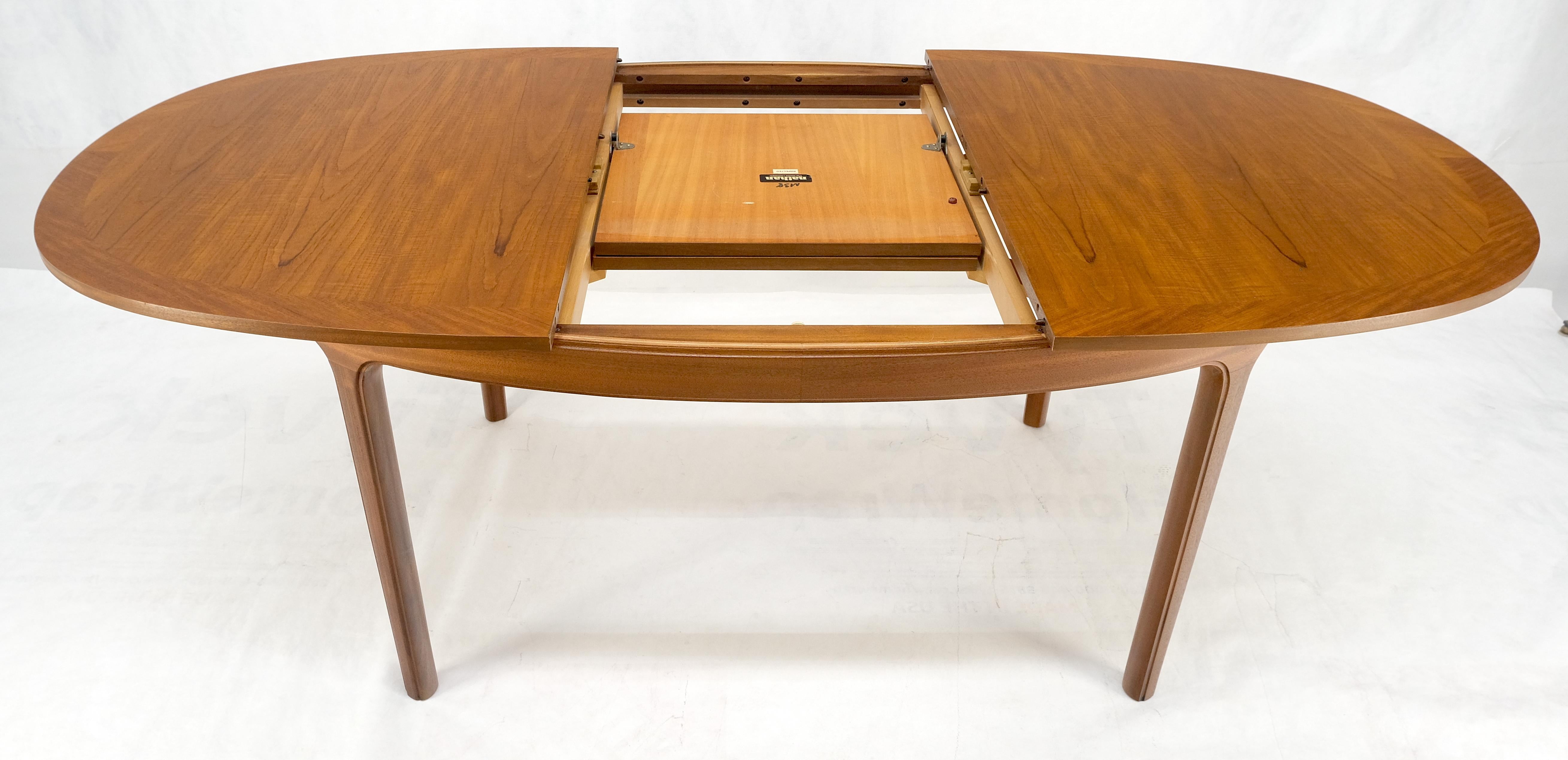 Danish Teak Oval Boat Shape Dining Table w/ 21