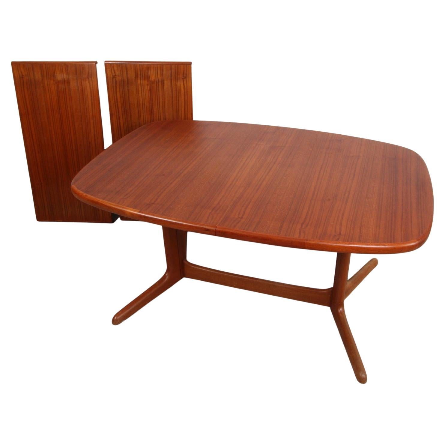  Danish Teak Oval Dining Table from Rasmus Solberg, 1960s For Sale
