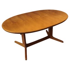 Danish Teak Oval Extension Dining Table by Rasmus
