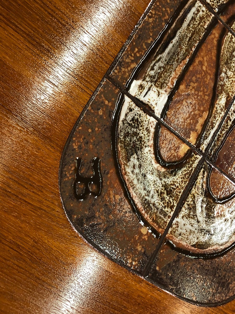 Danish Teak Oval Tile Top Dining Table by Am Mobler at 1stDibs