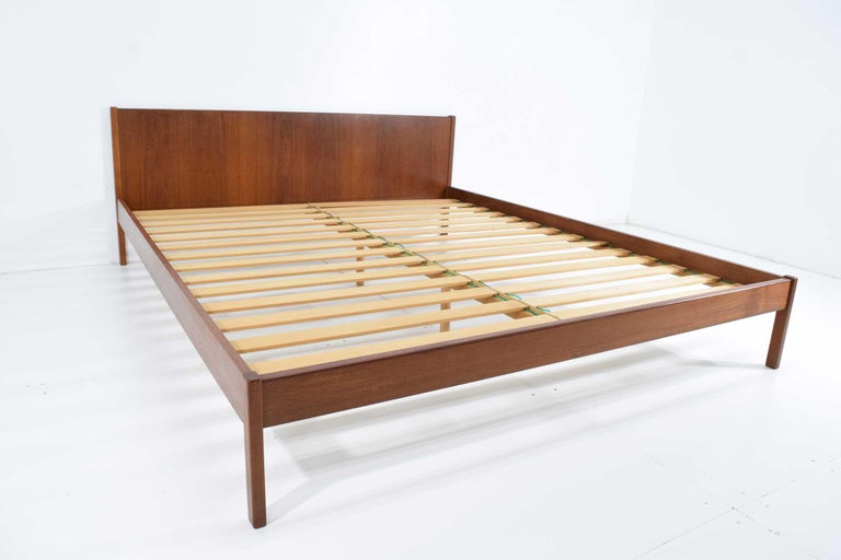Danish Teak Oversized Queen Bed Frame at 1stDibs