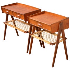 Danish Teak Pair of Nightstands in the Style of Kurt Ostervig
