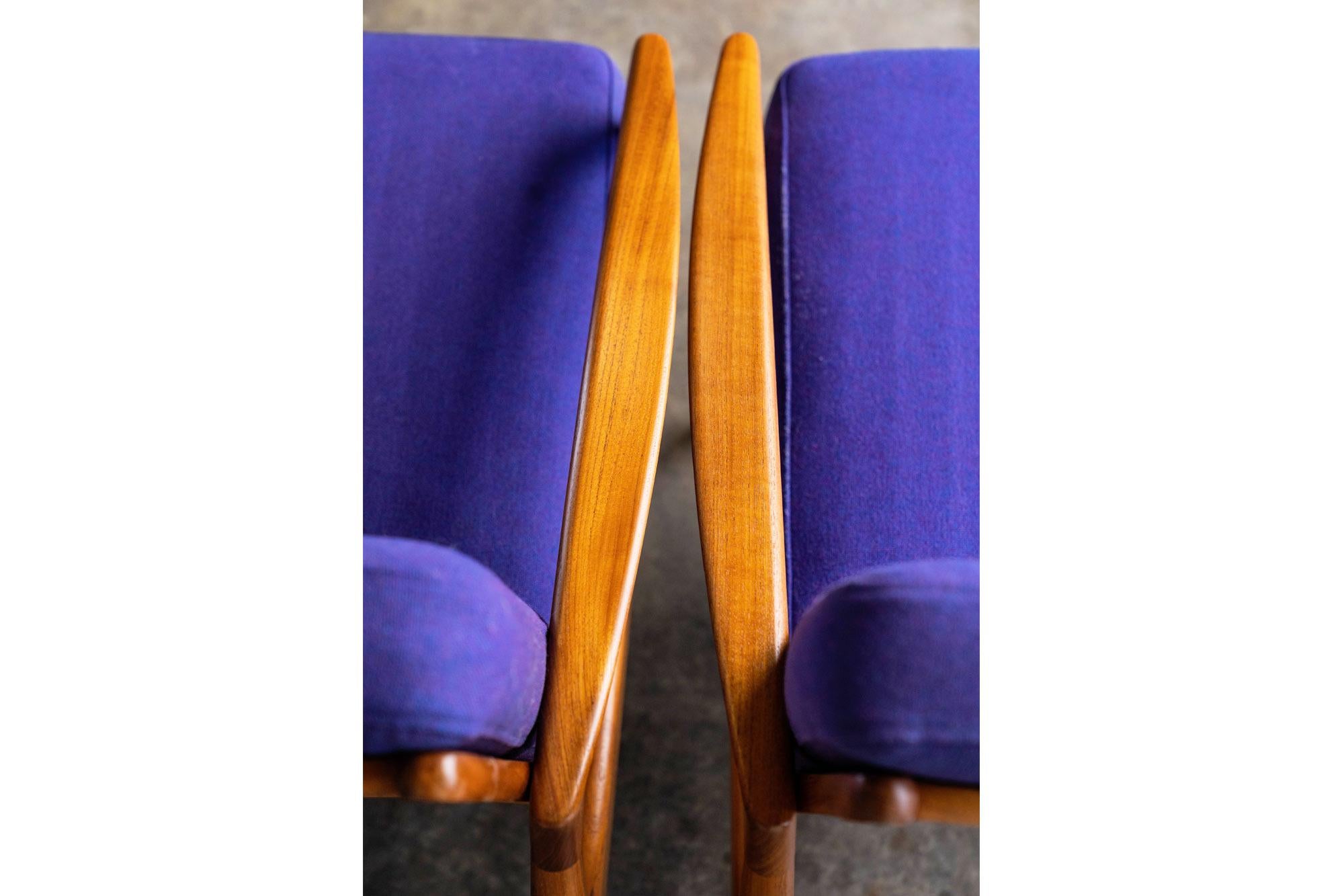 Danish Teak Paper Knife Lounge Chairs by Kai Kristiansen, 'Pair' For Sale 3