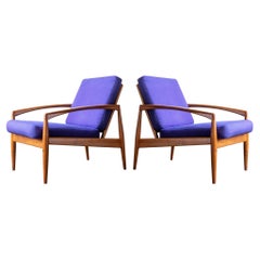 Danish Teak Paper Knife Lounge Chairs by Kai Kristiansen, 'Pair'