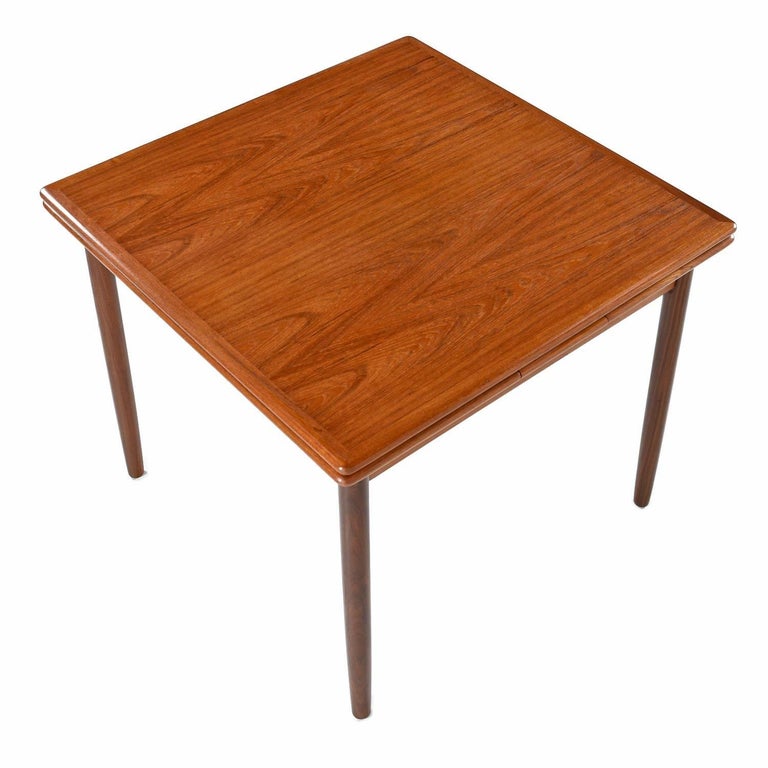 Danish Teak Petit Draw Leaf Expanding Dining Table Circa 1960s At Perfect For Smaller Spaces This Petite Mid Century Modern Danish Teak Dining Table Sports