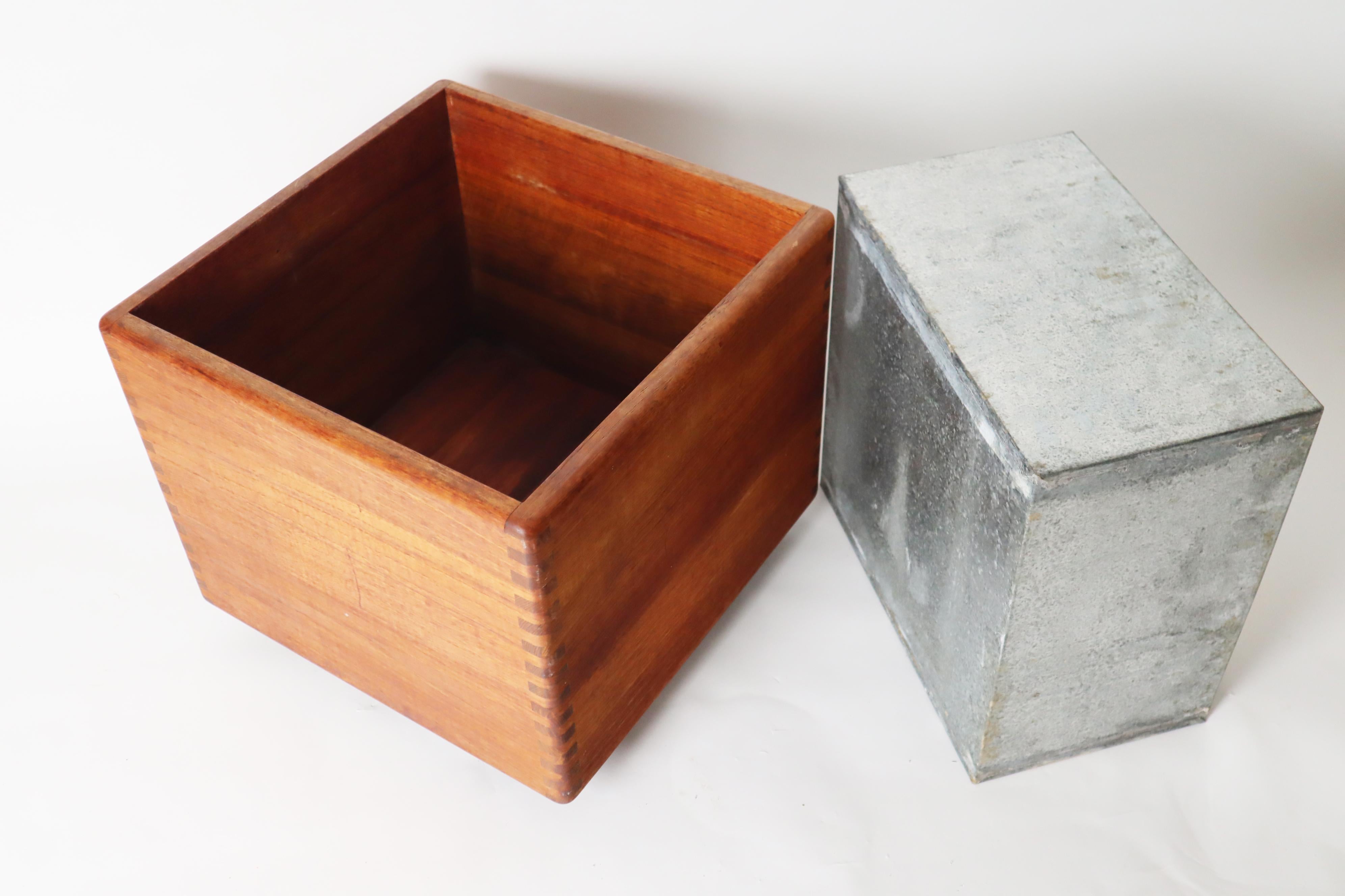 Danish Teak Planter with Zinc Tub by Salin Furniture For Sale 7