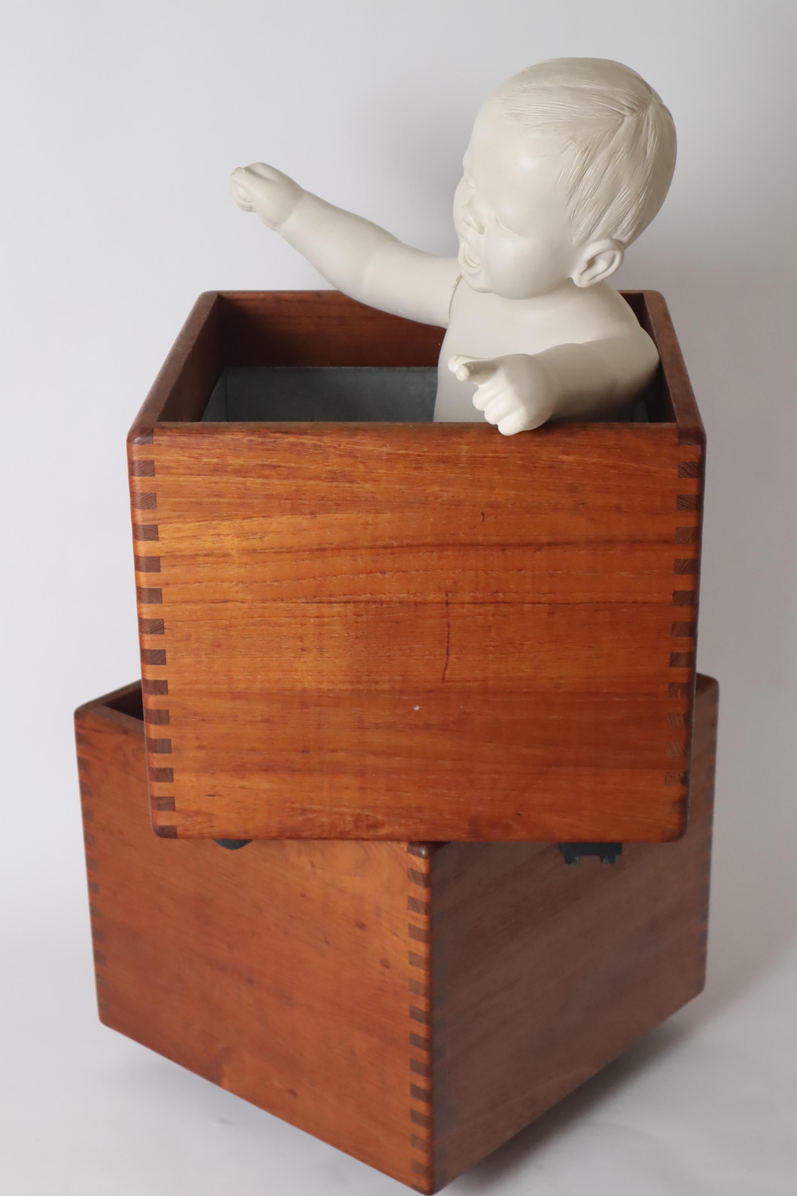 Danish Teak Planter with Zinc Tub by Salin Furniture For Sale 10