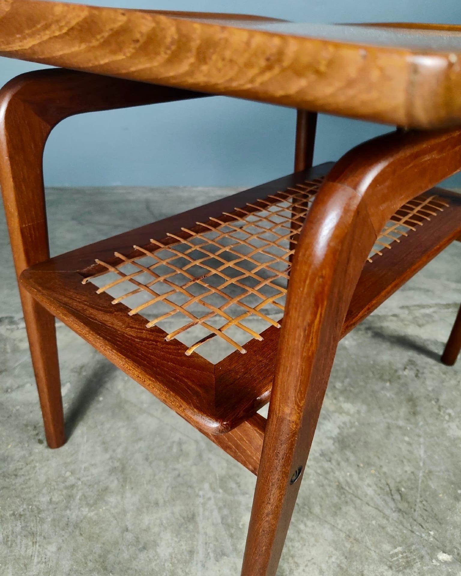 Danish Teak Rattan Coffee Table By Arne Hormand-Olsen For Mogens Kold Vintage 2