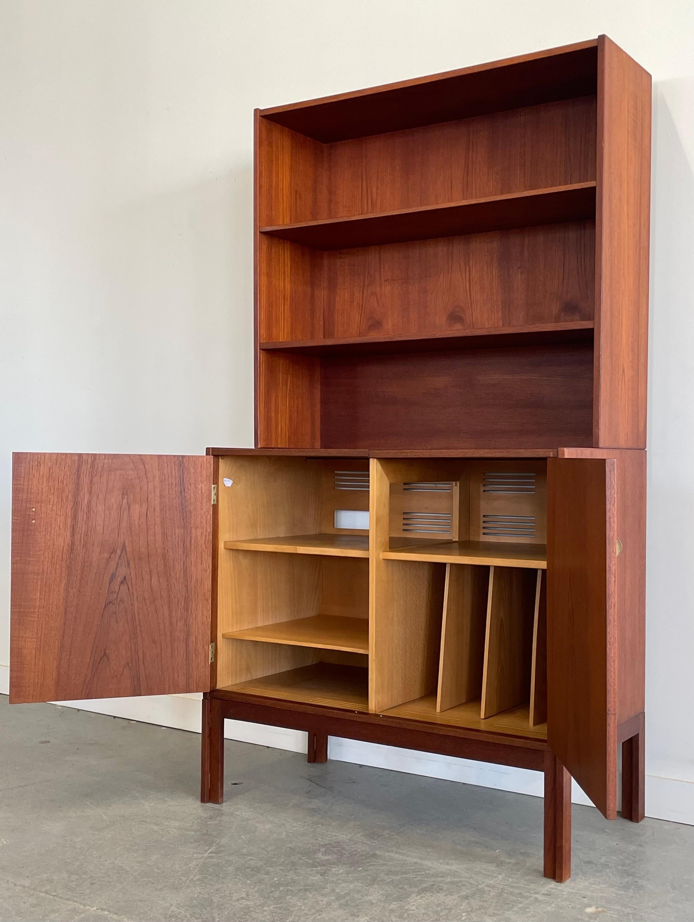 Woodwork Danish Teak Record Cabinet / Bookshelf For Sale