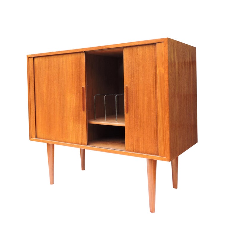 Danish Teak Record Player/Bar Cabinet by Kai Kristiansen ...